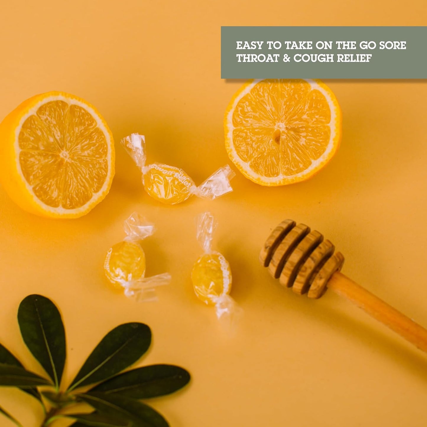 Organic Meyer Lemon & Honey Cough Relief Lozenges with Natural Menthol - 18 Ct Bag - Light Yellow - Quantum Health - Espot.com.au