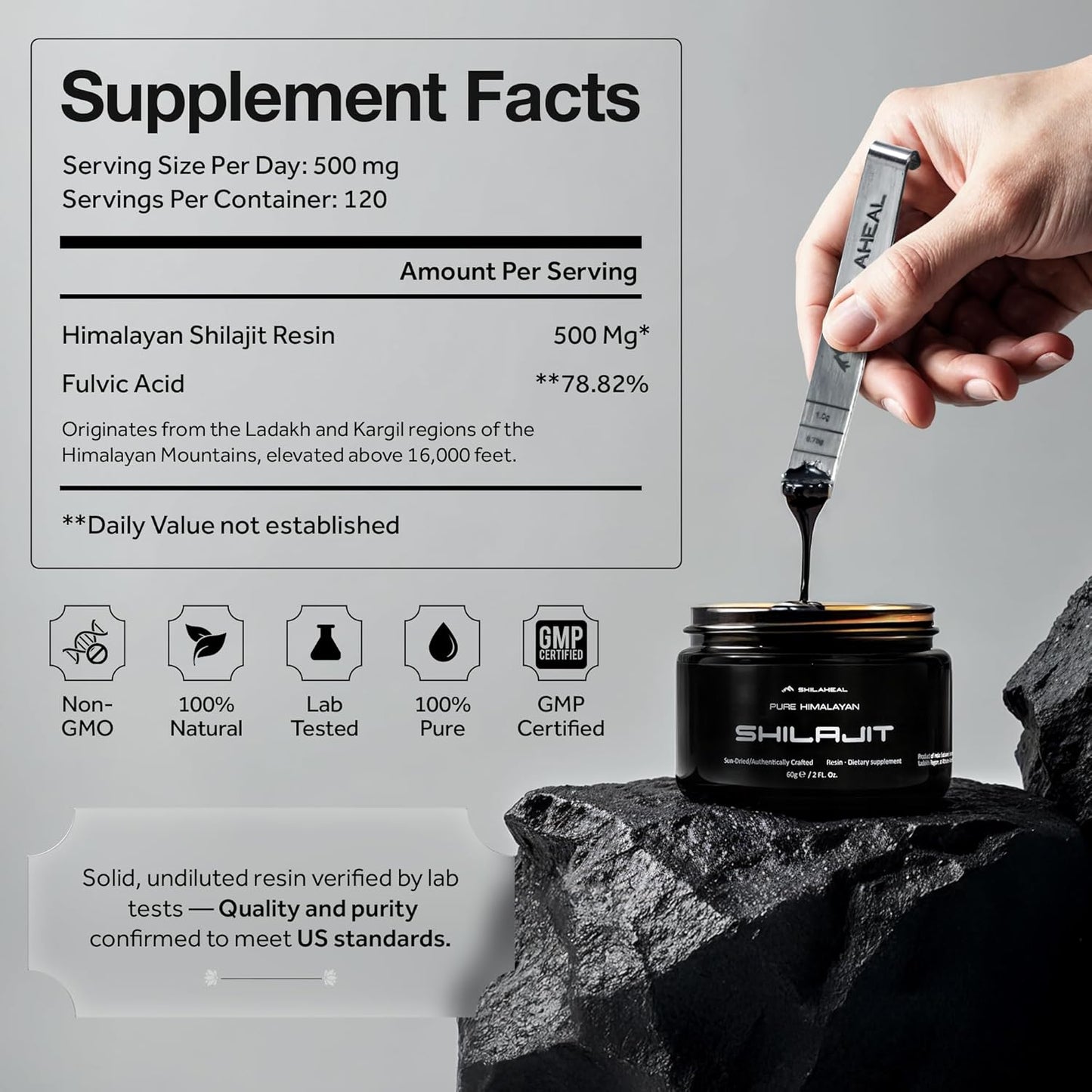 100% Natural Shilajit Resin from Ladakh, Himalayas | Stamina and Energy Boost | Immune Support | 78%+ Fulvic Acid | 85+ Trace Minerals | 4-Month Supply - Espot.com.au