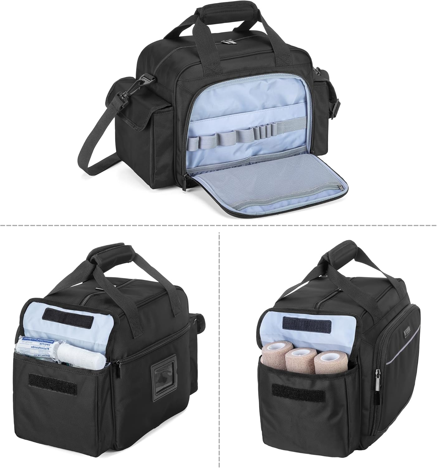 portable-black-nurse-bag-for-home-health-hospice-hospital-interns---empty-medical-supplies-shoulder-bag-by-trunab-2