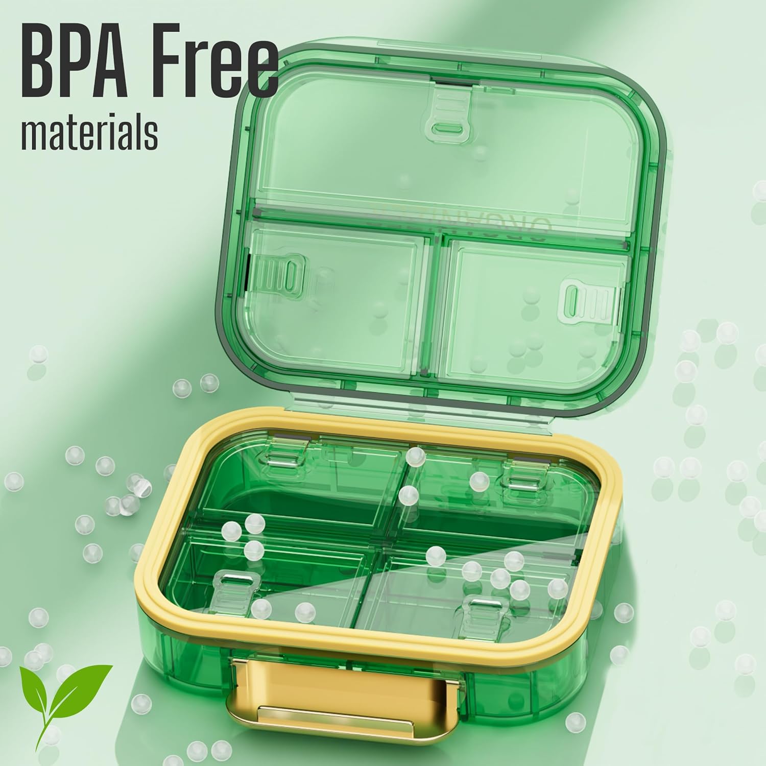compact-7-day-pill-organizer-for-travel---cute-vitamin-case-with-portable-medicine-box---small-daily-pill-holder-in-green---pharmacy-supplement-container-for-purse-medication-dispenser-5