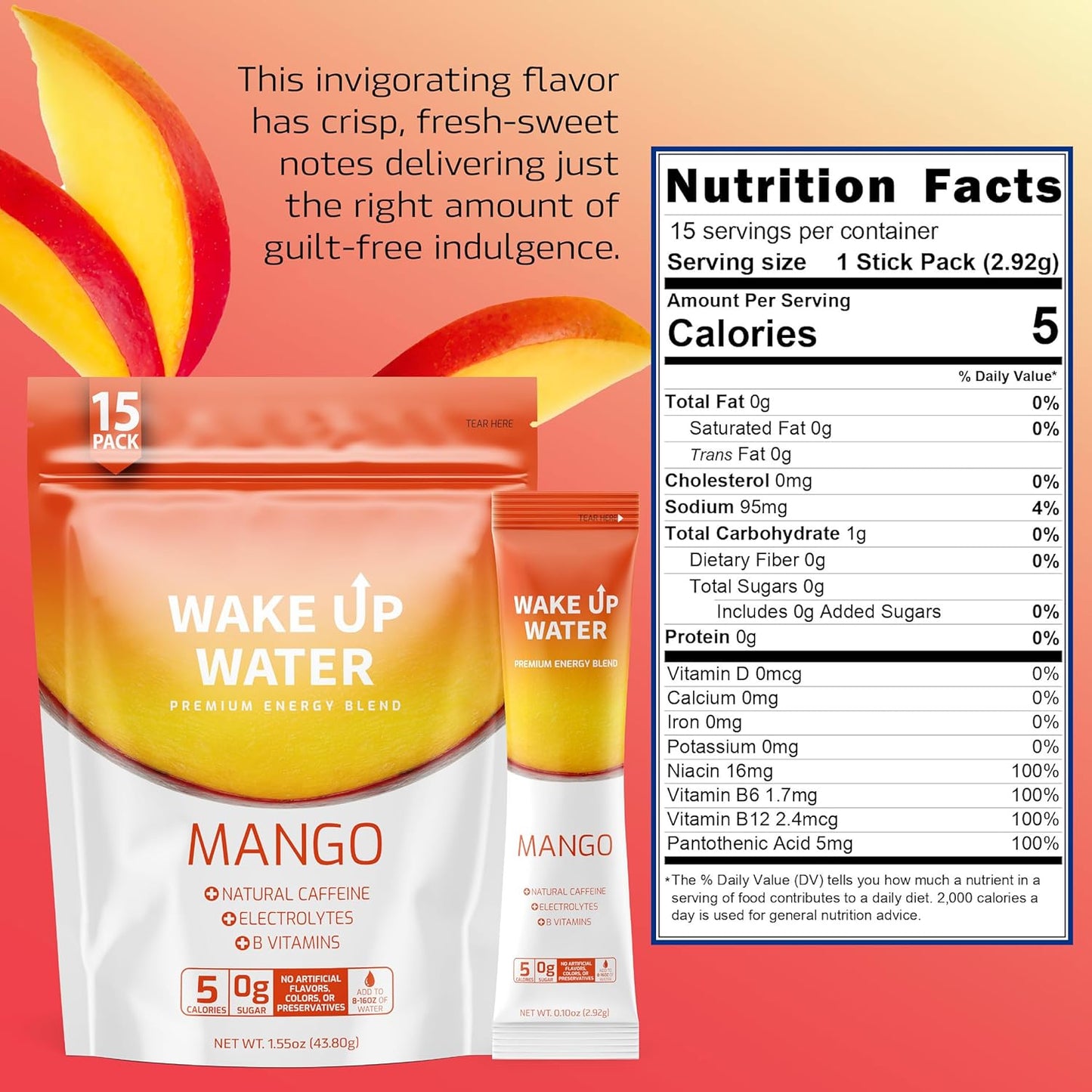 mango-flavored-wake-up-water-energy-drink-powder-with-electrolytes-and-b-vitamins-sugar-free-gluten-free-5-calories-15-packets---natural-caffeine-mix-packet-for-hydration-and-energy-boost-2
