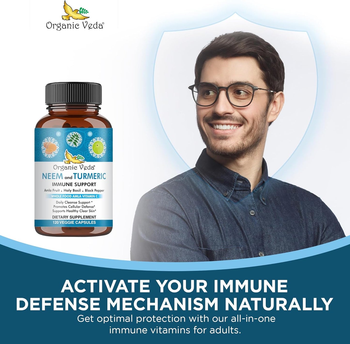 organic-veda-neem-turmeric-capsules-with-amla-tulsi-holy-basil-black-pepper---immune-support-supplement---promotes-clear-skin-cellular-defense---120-vegan-capsules-8