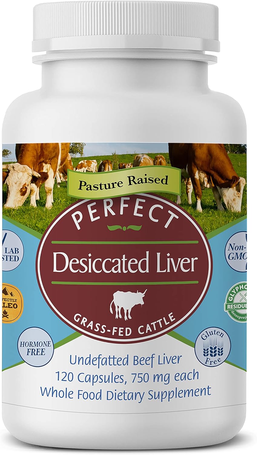 Grass-Fed Desiccated Beef Liver Capsules - Natural Protein & Iron Source, Vitamin A & B Boost - Energy & Immunity Support - Chemical-Free Dairy-Free & Hormone-Free - Espot.com.au