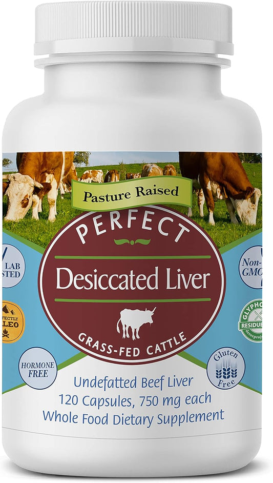 Grass-Fed Desiccated Beef Liver Capsules - Natural Protein & Iron Source, Vitamin A & B Boost - Energy & Immunity Support - Chemical-Free Dairy-Free & Hormone-Free - Espot.com.au