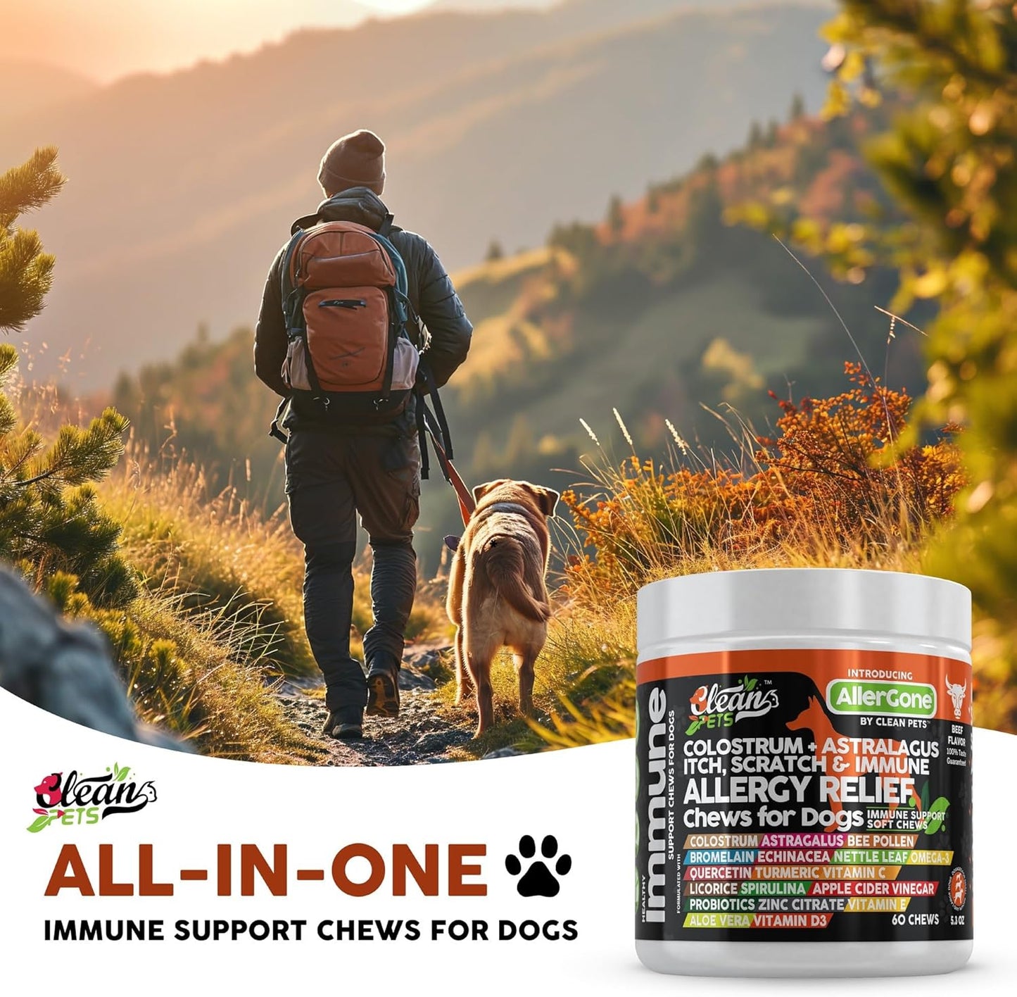 allergy-relief-chews-for-dogs-itchy-skin-relief-with-colostrum-astralagus-omega-3-and-more-boost-immune-system---1pack-8