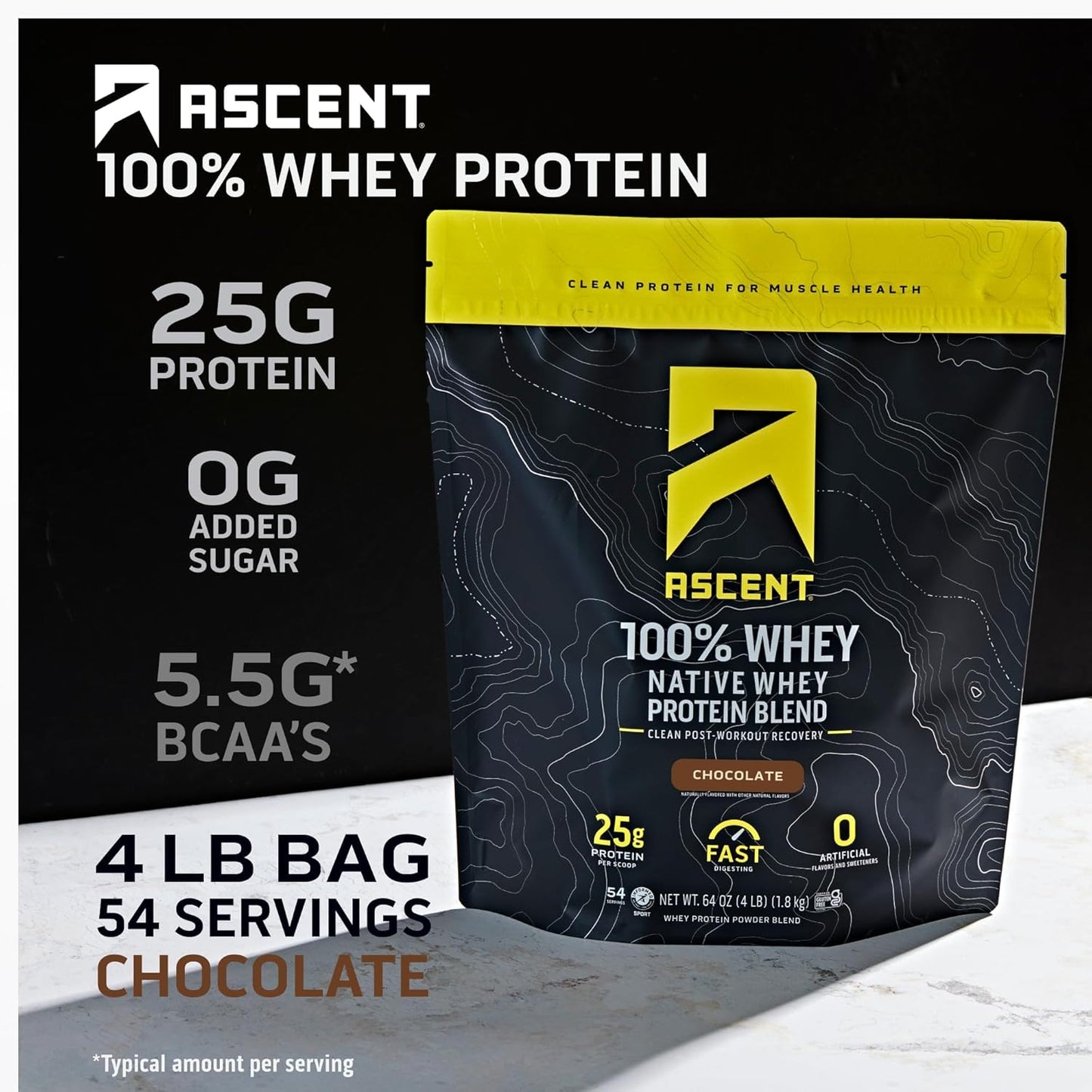 Chocolate Whey Protein Isolate Powder - 100% Pure Post Workout Supplement with BCAAs, Leucine, Essential Amino Acids, Gluten & Soy Free - 4 lb - Espot.com.au