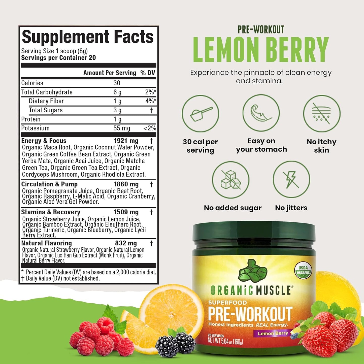 usda-organic-lemon-berry-xl-pre-workout-powder-for-endurance---vegan-plant-based-energy-supplement-for-men-women---low-caffeine-formula-5