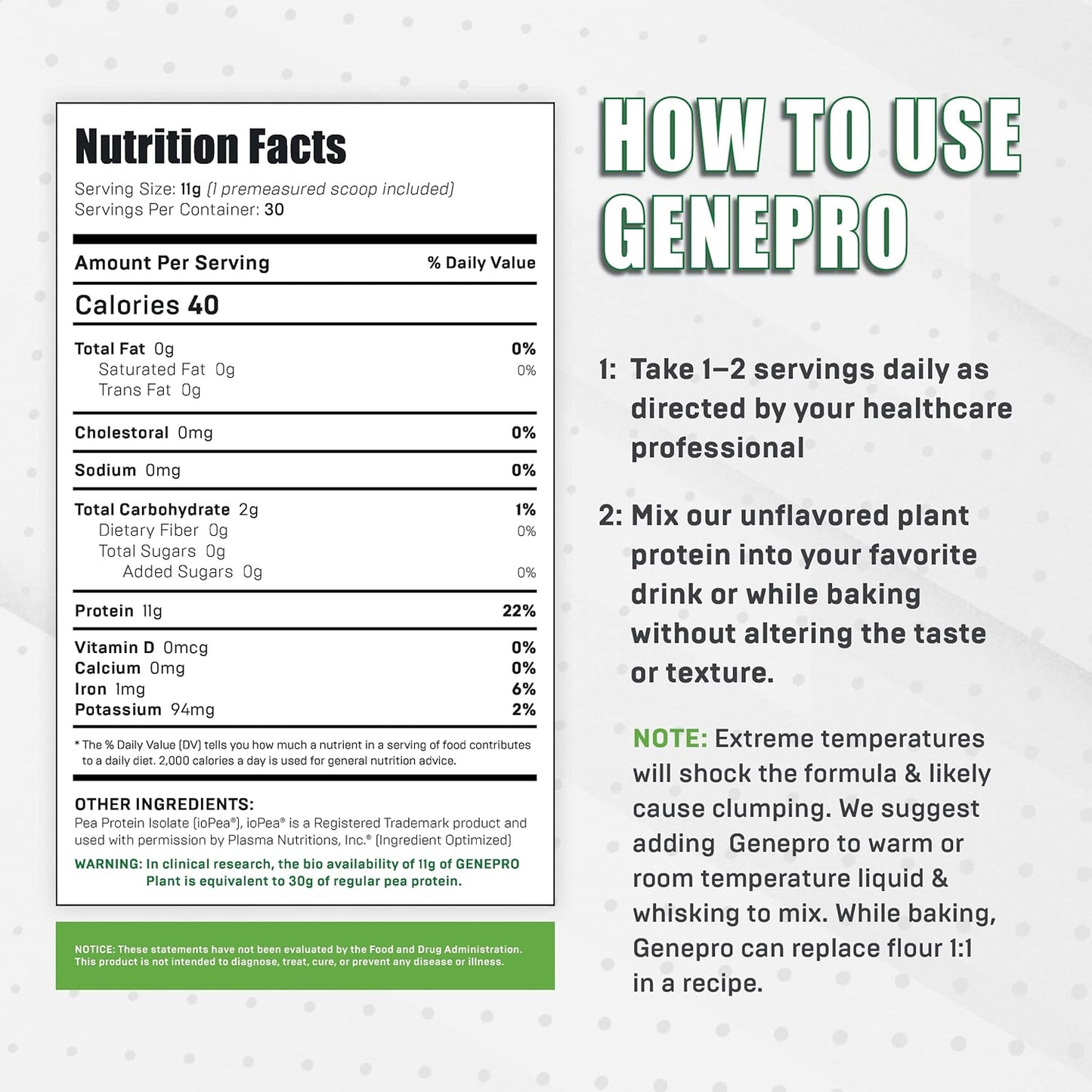 plant-based-protein-powder---genepro-gen-3-unflavored-pea-protein-shake-30-servings---lactose-free-gluten-free-non-gmo-6