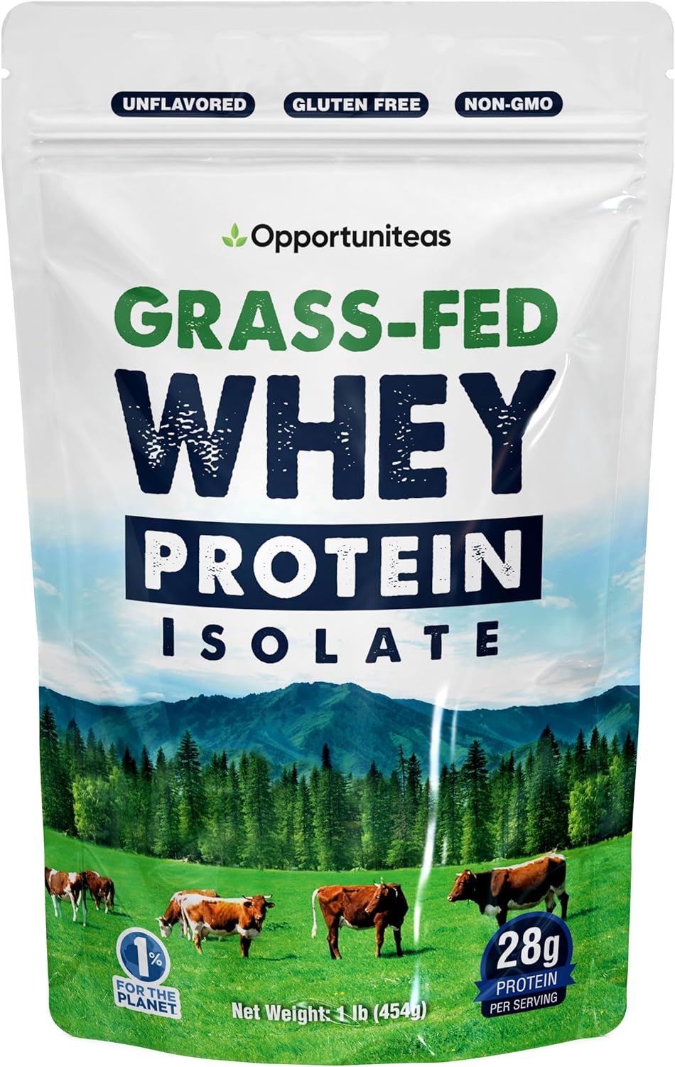 Organic Grass Fed Whey Isolate Protein Powder - Unflavored 28g Protein Powder, Hormone-Free, Non GMO - 1lb Pack - Espot.com.au