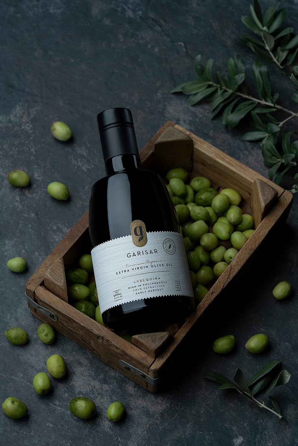 Organic Garisar Arbequina Olive Oil - Premium Extra Virgin, High Polyphenol (>600 ppm), Low Acidity (0.2%), Cold Pressed, NYIOOC Gold Medal Winner - 1 Pack - Espot.com.au