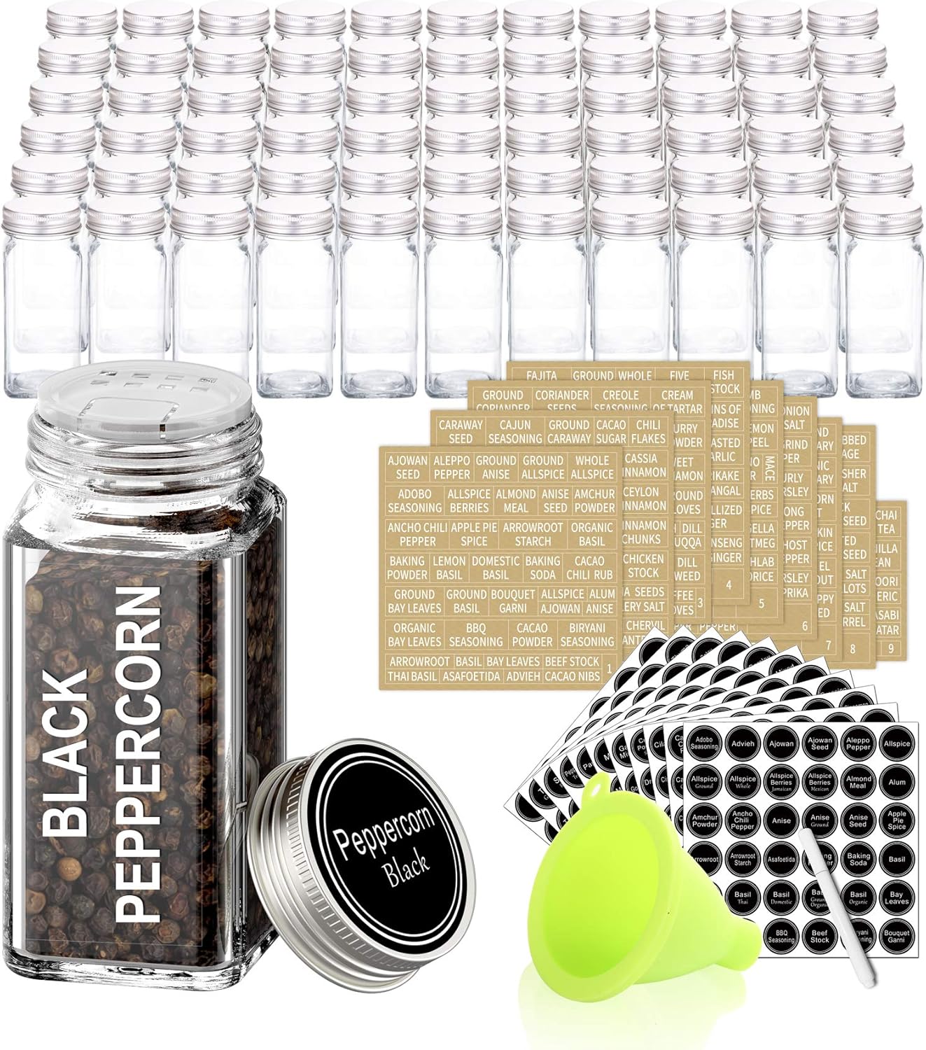 66-glass-spice-jars-set-with-labels-chalk-marker-and-funnel---square-4oz-airtight-containers-with-poursift-shaker-lid-1