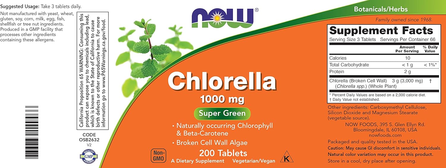 now-chlorella-1000mg-tablets---400-count---natural-chlorophyll-beta-carotene---non-gmo-vegan---green-superfood-supplement-5