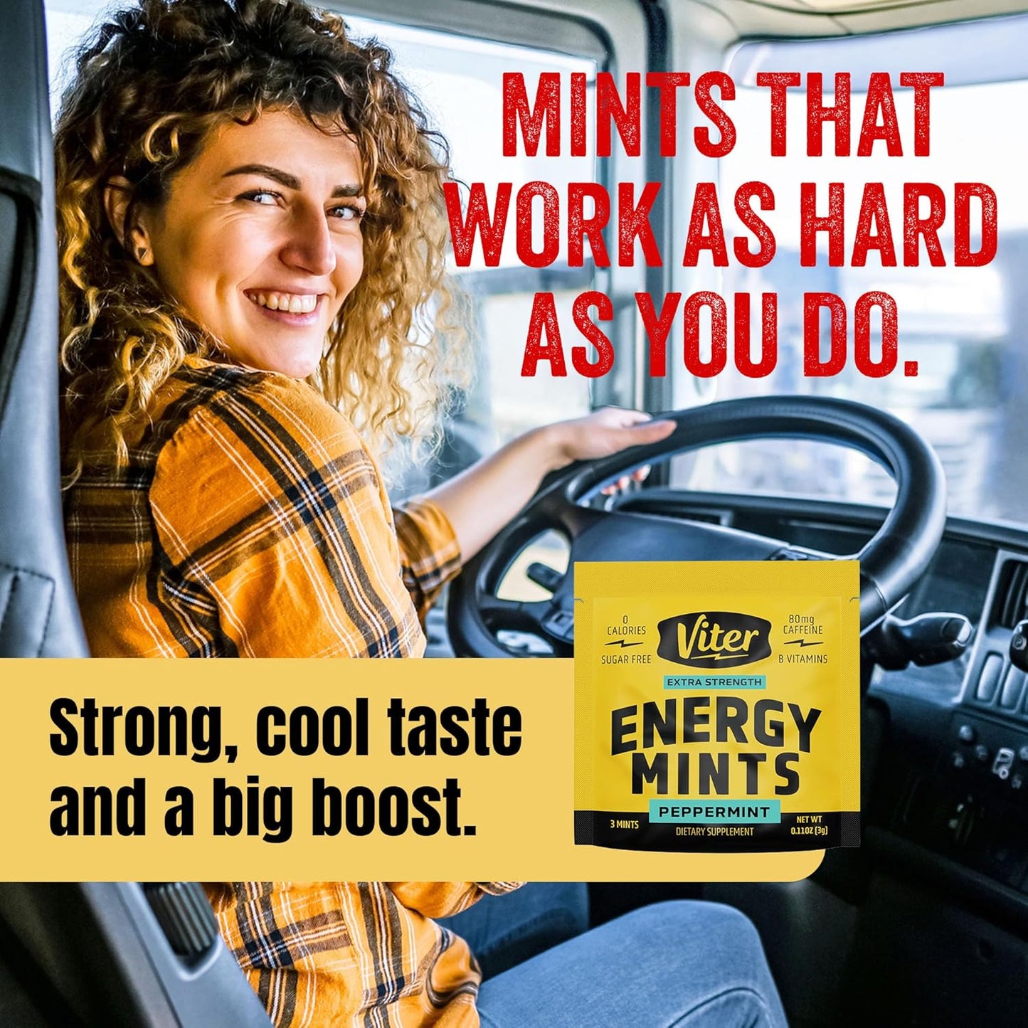 Viter Energy Caffeine Mints 80mg Extra Strength - 90 Pieces with B Vitamins. Sugar Free Vegan Mint for Energy Boost and Focus. Peppermint Flavor, 30 Pack. - Espot.com.au