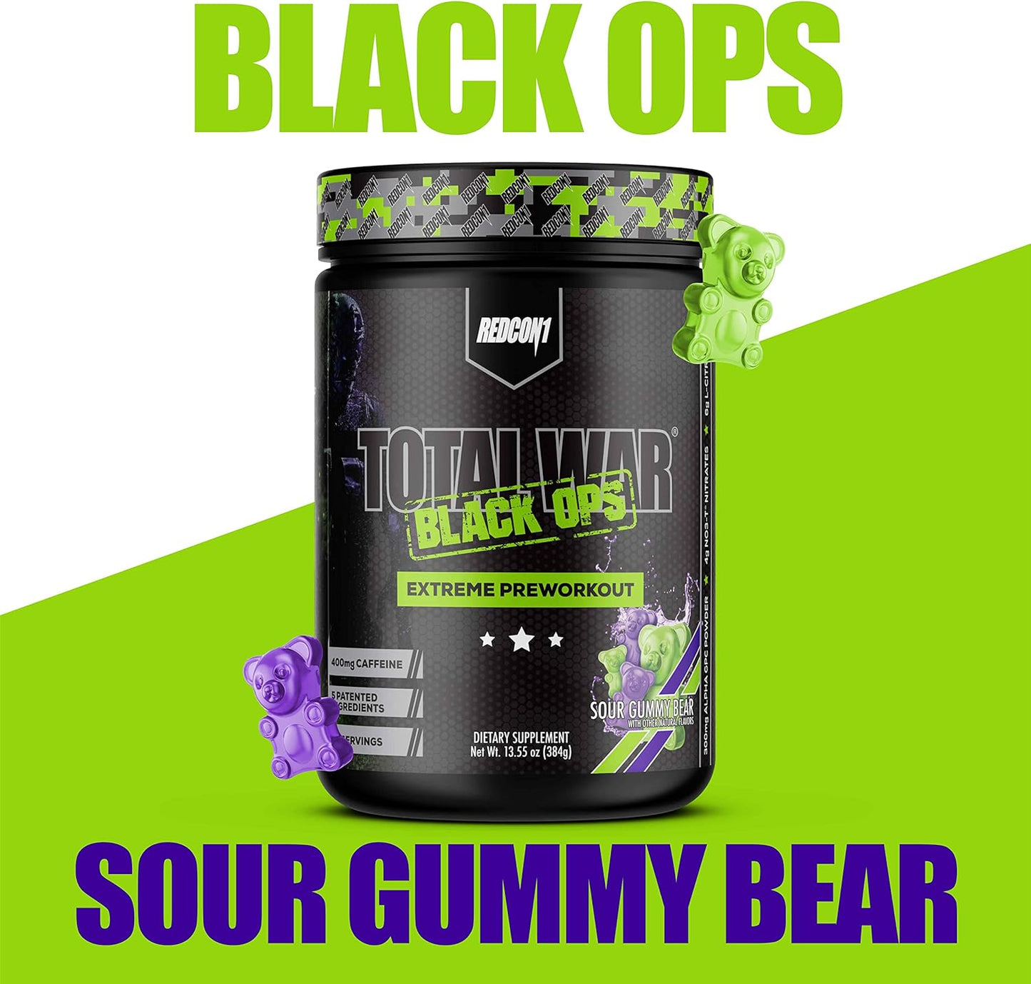 redcon1-total-war-black-ops-extreme-preworkout-powder---sour-gummy-bear-flavor---high-stimulant-with-400mg-caffeine---no3-t-nitrates-l-citrulline-for-increased-blood-flow-and-muscle-pumps---20-servings-4