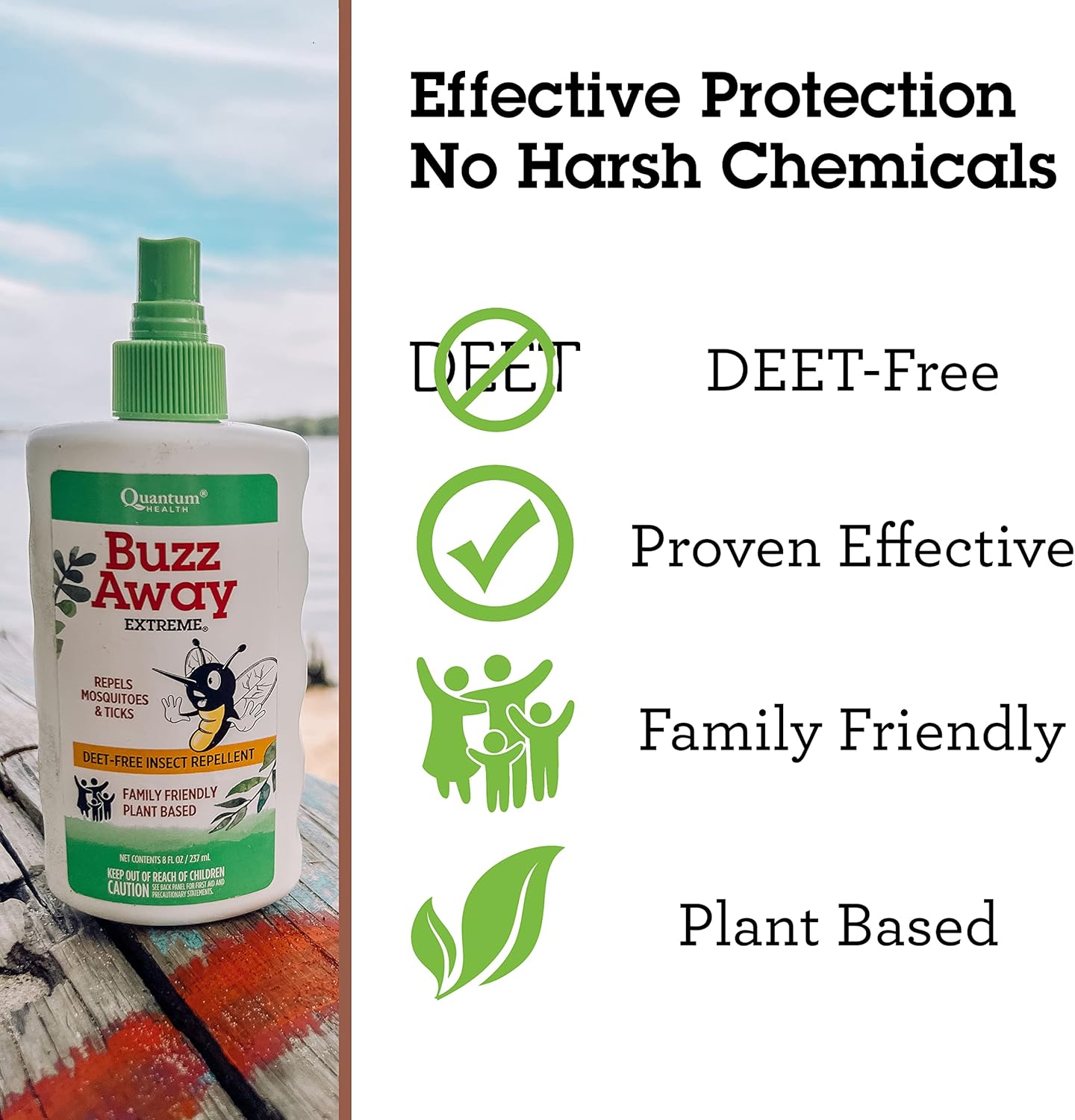 DEET-Free Insect Repellent Spray | Repels Mosquitos & Ticks | Essential Oils Blend | Safe for Kids | 2 oz - Espot.com.au