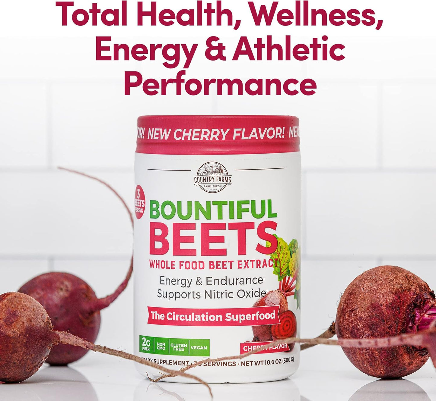 country-farms-cherry-flavored-beet-powder---natural-nitric-oxide-booster-for-healthy-circulation-and-energy---wholefood-extract-superfood-with-60-servings-4