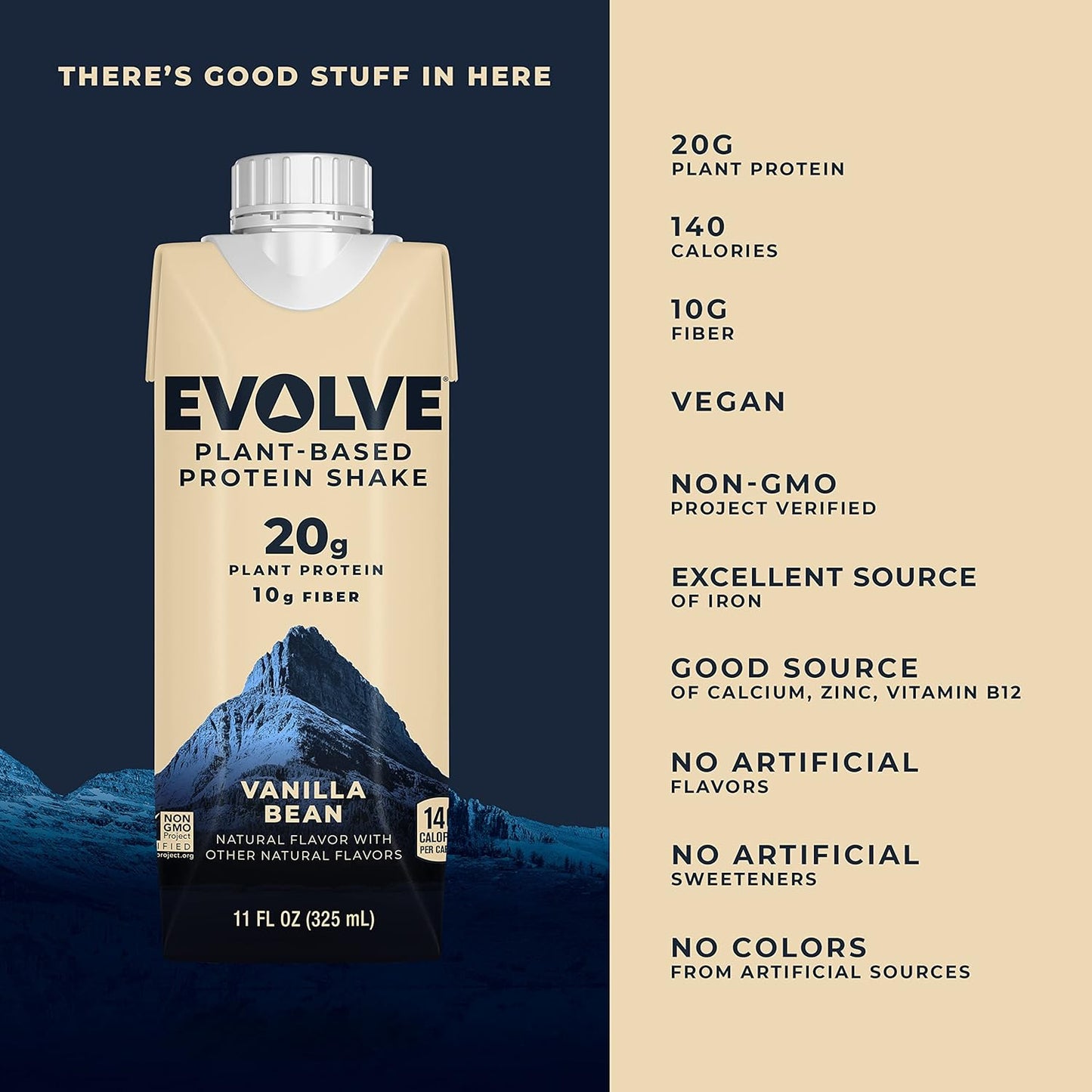 plant-based-protein-shake-vanilla-bean-flavor-20g-vegan-protein-dairy-free-no-artificial-sweeteners-non-gmo-10g-fiber-11-fl-oz-pack-of-12---evolve-2
