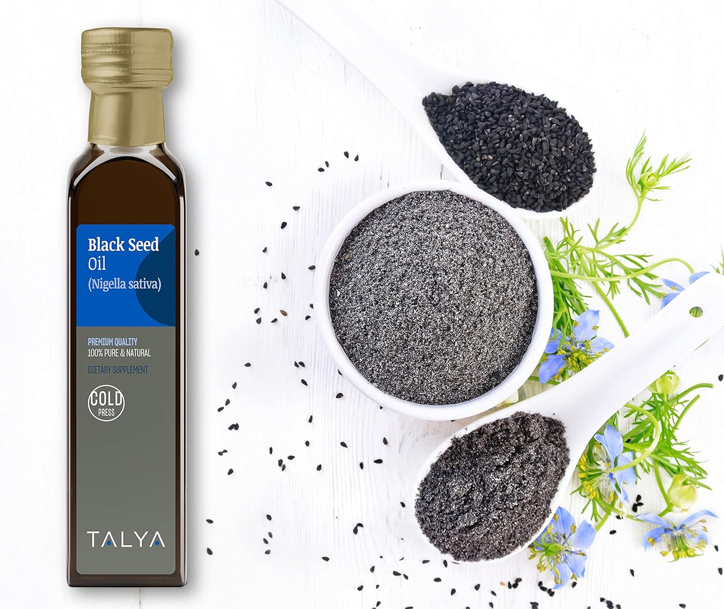 8.45 fl. oz Liquid Black Seed Oil - High Thymoquinone - Immune Support Supplement - Pure Turkish Black Seed Oil - Cold Pressed - Non-GMO - Glass Bottle