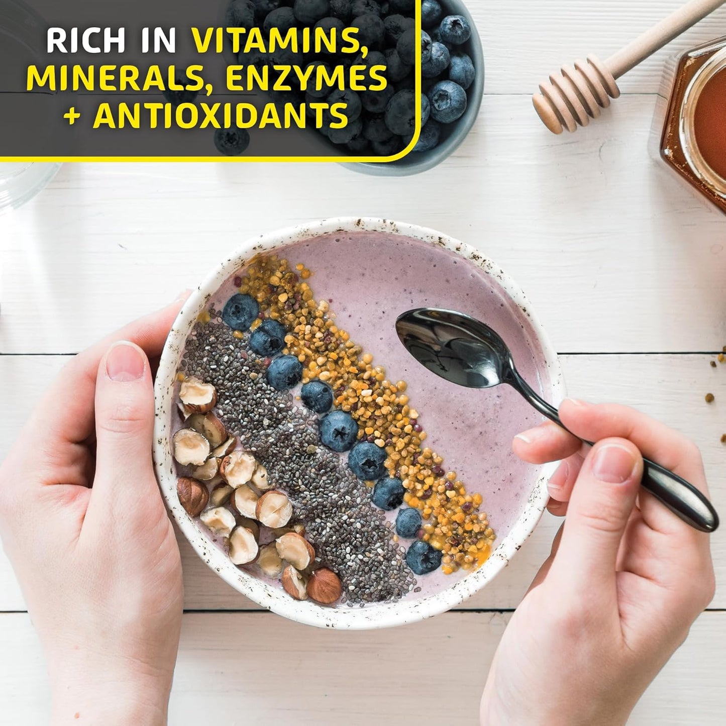 8.8 Oz Helio Hives Bee Pollen Granules: Western Australia Pure Superfood for Optimal Health & Superior Taste