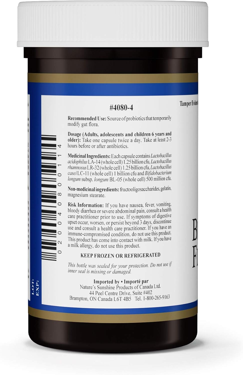 90 Capsules Nature's Sunshine Bifidophilus Flora Force - Probiotic Supplement for Gut Health