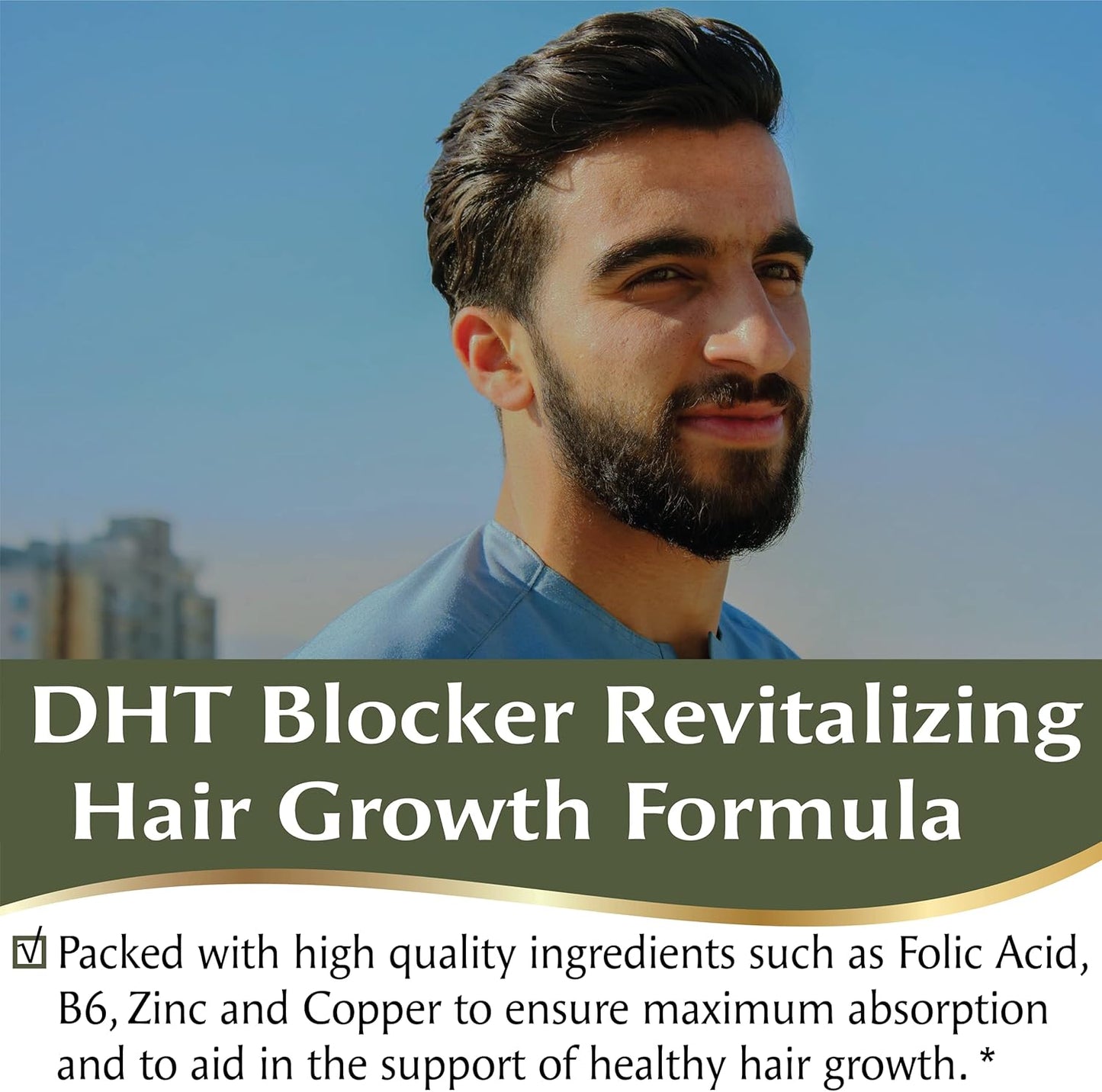 90 Capsules of Pacific Nature's DHT Blocker for Hair Growth Support - Non-GMO, Gluten Free Supplement for Men & Women