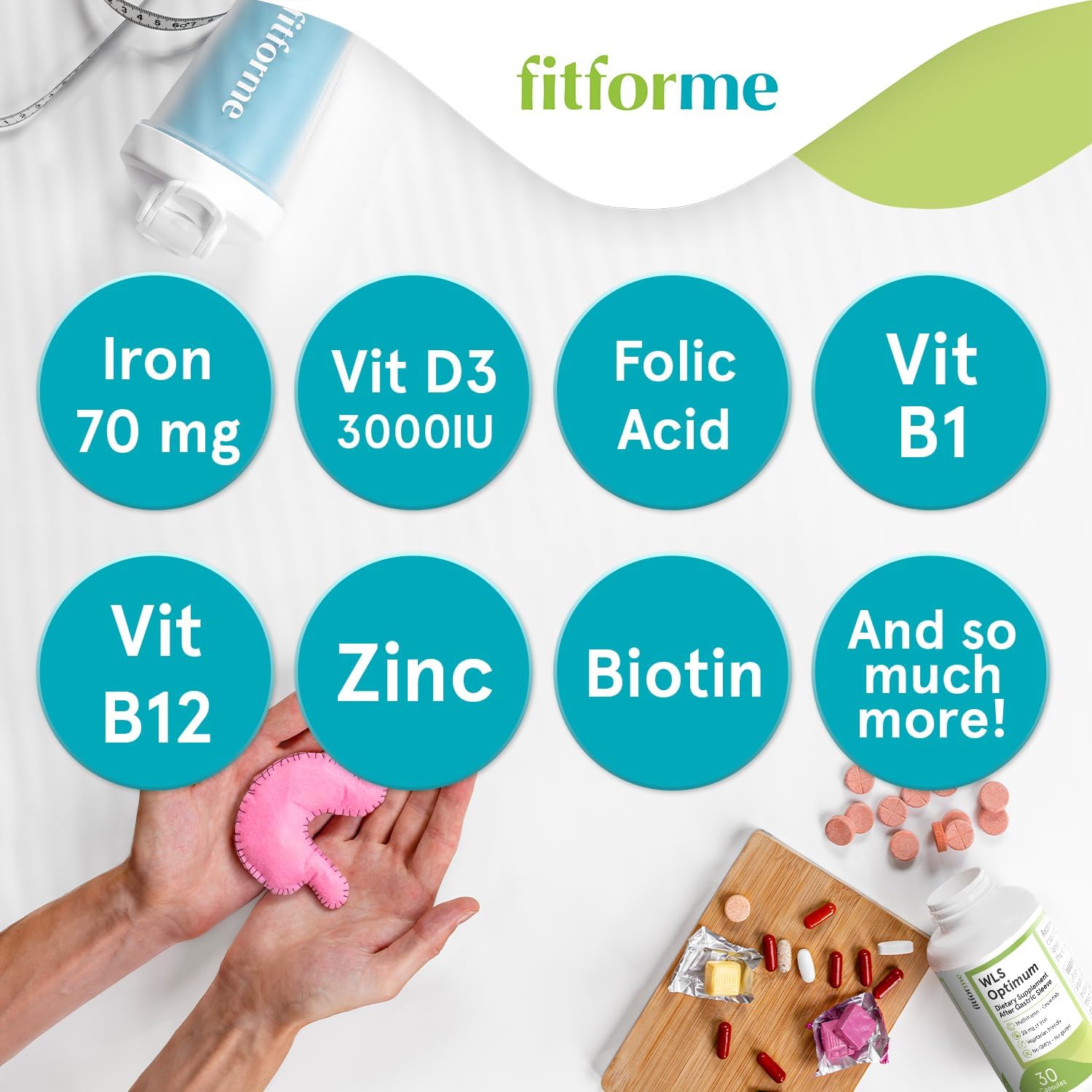 90 Day Supply of FitForMe Bariatric Multivitamins with Iron for Gastric Sleeve Patients - One Daily Capsule for WLS - Scientifically Proven Essential Nutrients