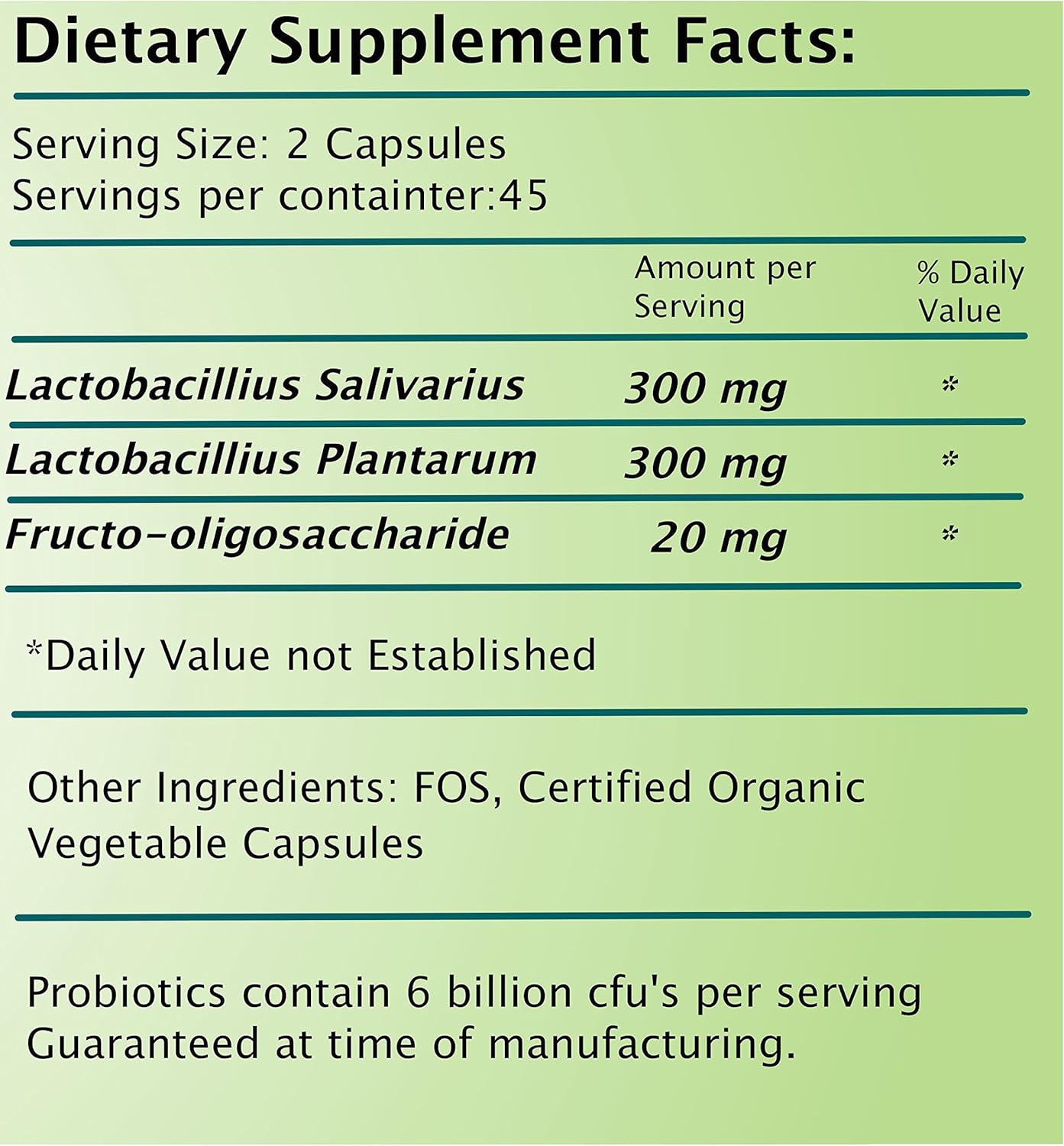 90ct FVLFIL Frequency Foods Probiotics Capsules for Gut Health and Digestive Support