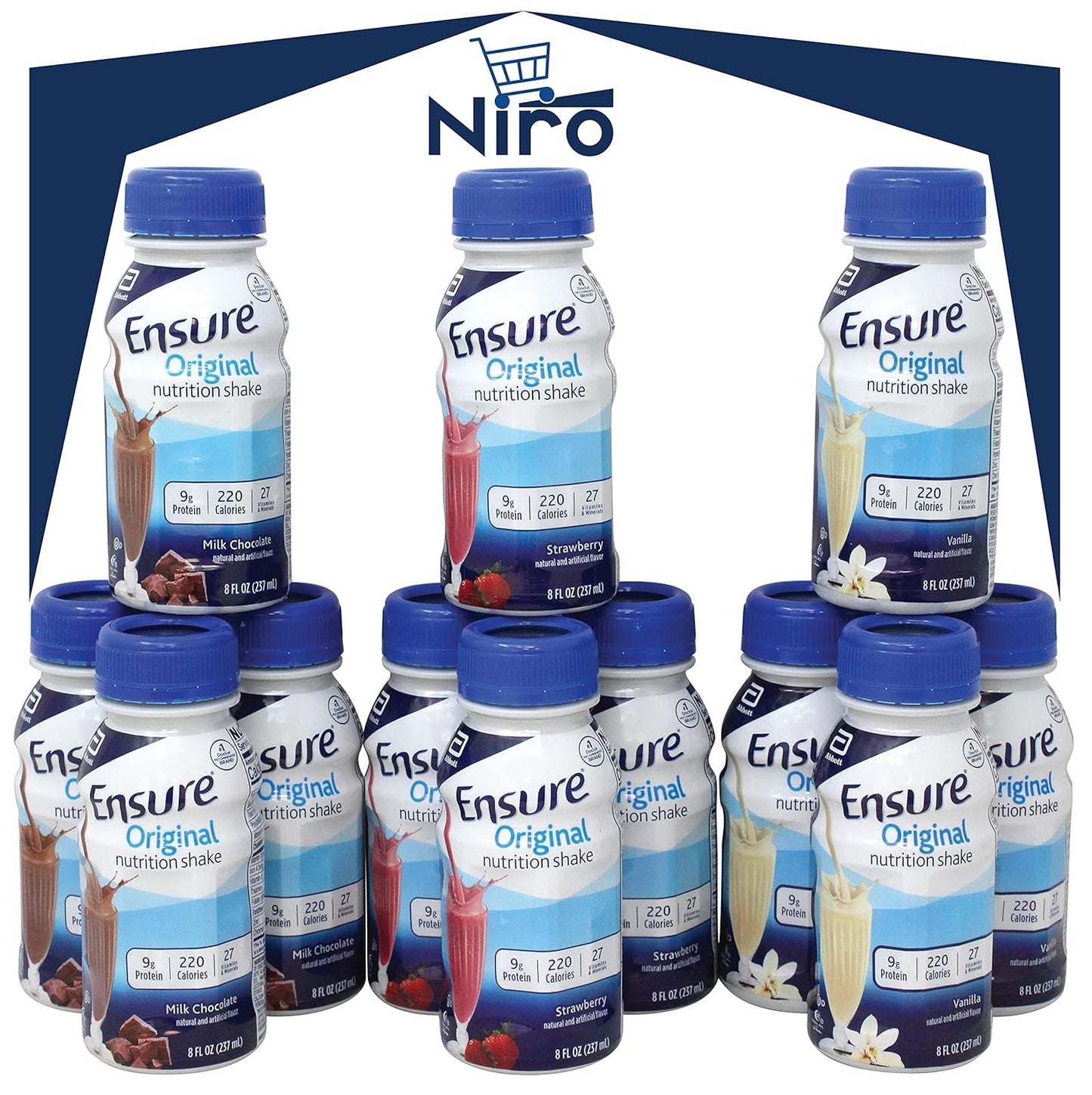 niro-assortment-variety-pack---ensure-original-nutrition-shakes-in-milk-chocolate-vanilla-and-strawberry-flavors---12-pack-with-travel-sleeve---packed-with-vitamins-and-minerals-6