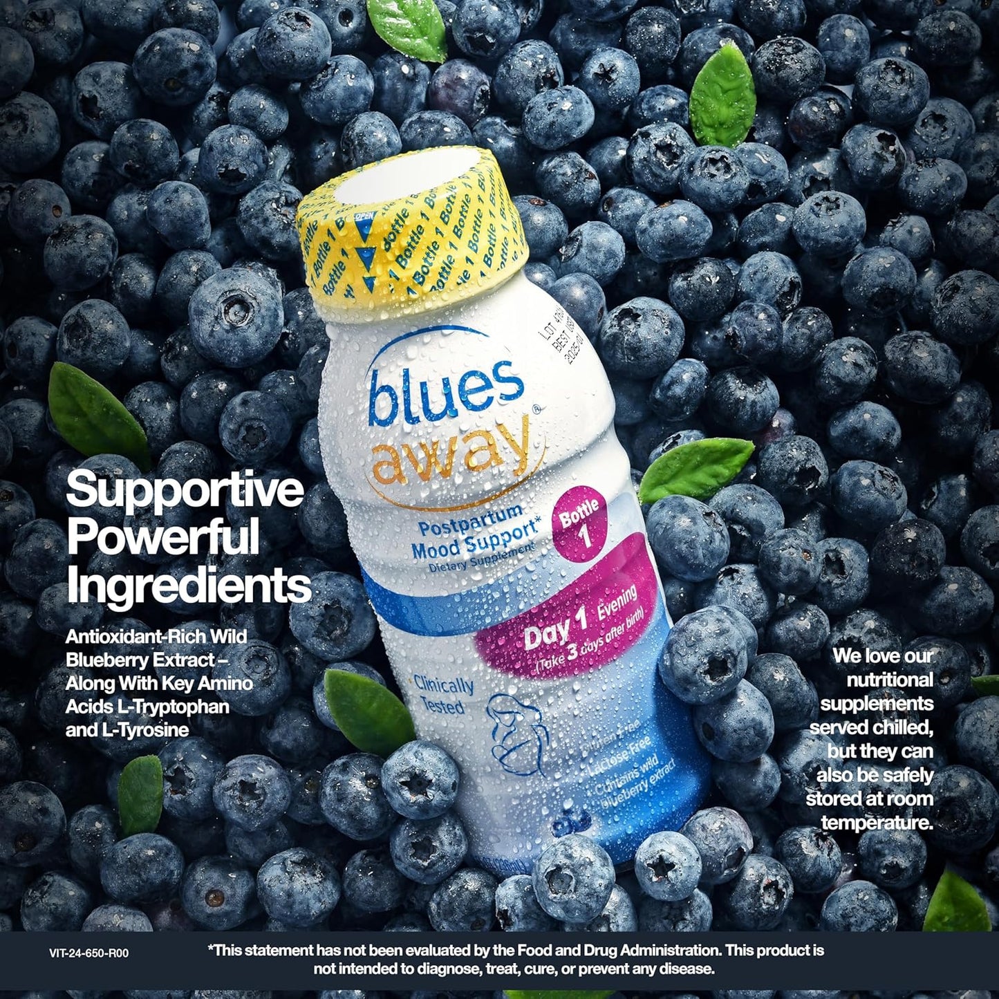Postpartum Mood Boosting Shake with Wild Blueberry Extract - Breastfeeding Friendly Dietary Supplement - Gluten-Free & Lactose-Free - 3-Day Supply - 4 Bottles of 8oz Shakes - Espot.com.au
