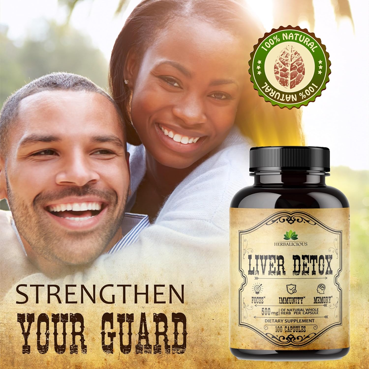 All-Natural Milk Thistle Liver Detox Capsules - Herbal Cleanse and Immune Support Supplement with Silymarin - 100 Capsules - Espot.com.au