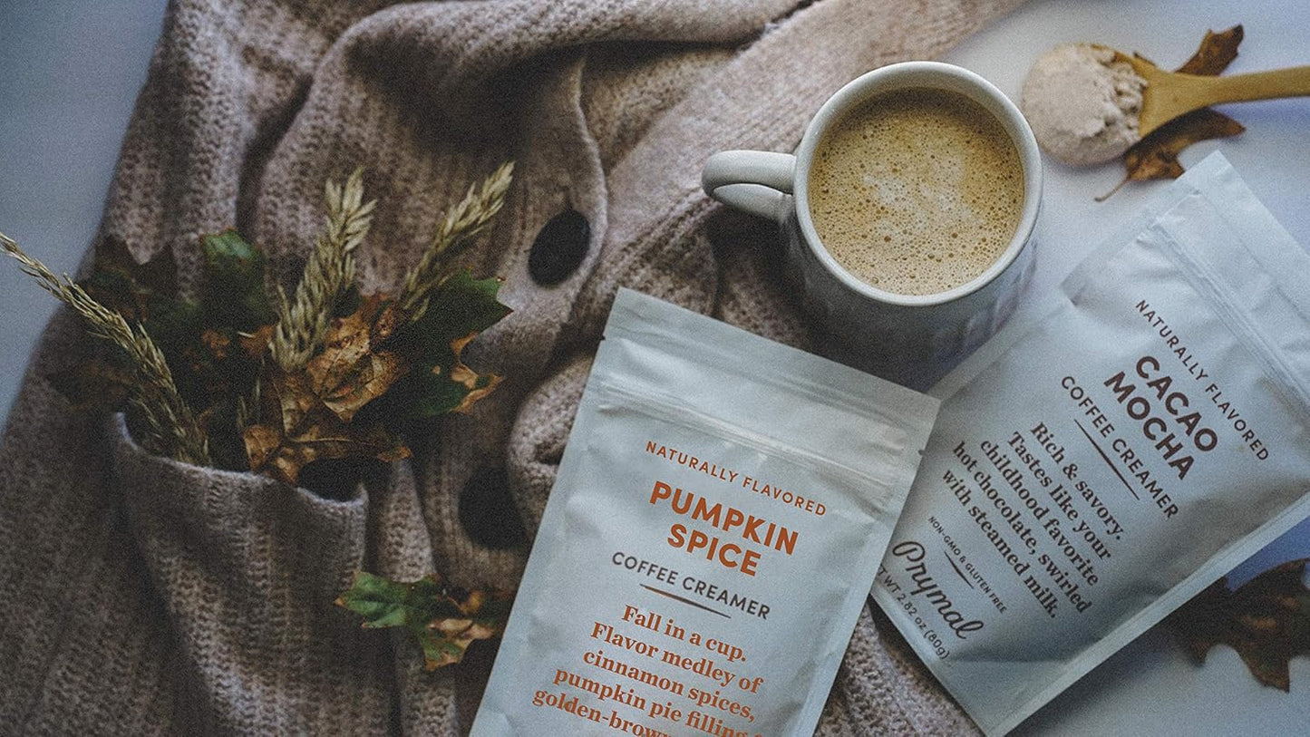 PRYMAL Pumpkin Spice Coffee Creamer - Keto Friendly, Non Dairy, Sugar Free with MCT - Natural Powder in 11.3oz Bag - Espot.com.au