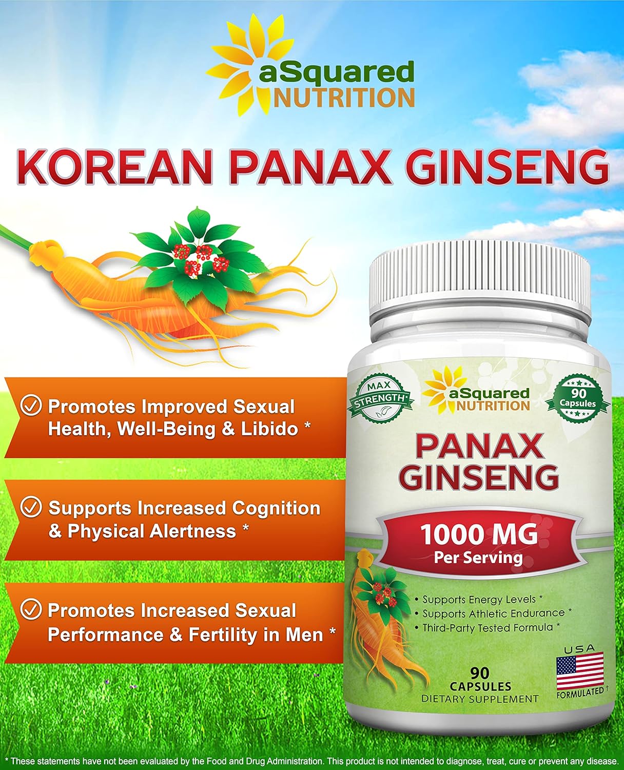 natural-korean-panax-ginseng-1000mg-max-strength-capsules---90-count-complex-root-extract-red-white-with-high-ginsenosides-for-energy---asian-supplement-tablets-2