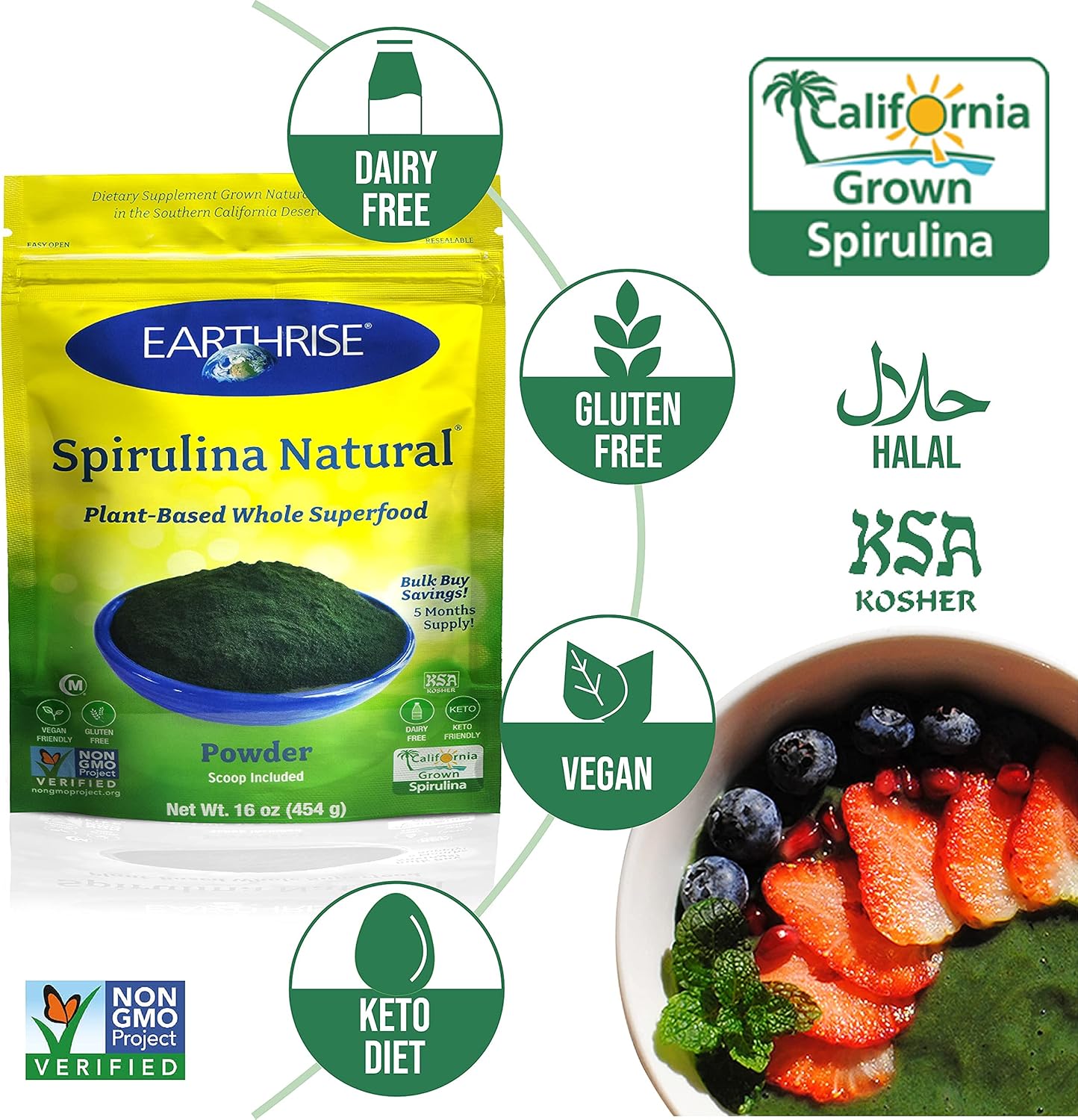 earthrise-spirulina-natural-powder-16oz---premium-california-grown-vegan-superfood---gluten-free-keto-friendly-non-gmo---rich-in-vitamins-minerals---1-lb-pack-4