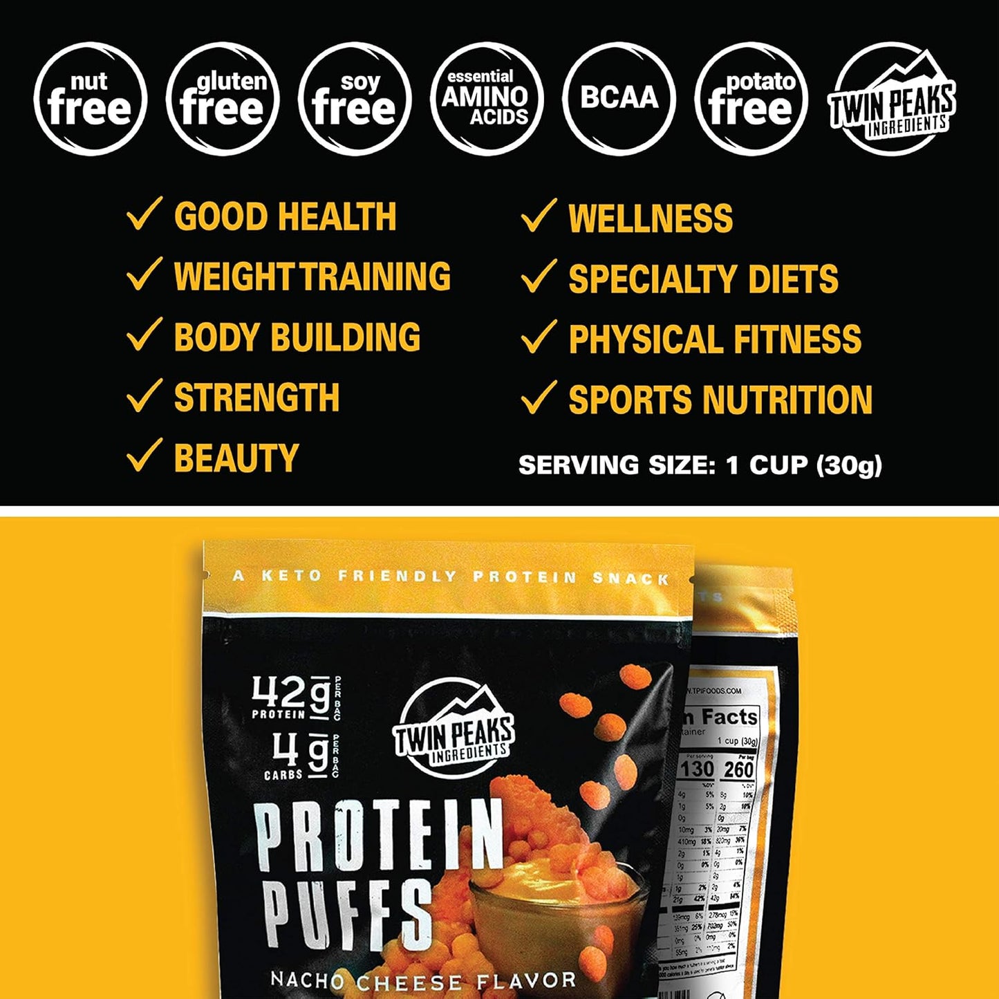 twin-peaks-low-carb-nacho-cheese-protein-puffs---3-pack-60g-42g-protein-4g-carbs---keto-friendly-snack-for-2-servings-6