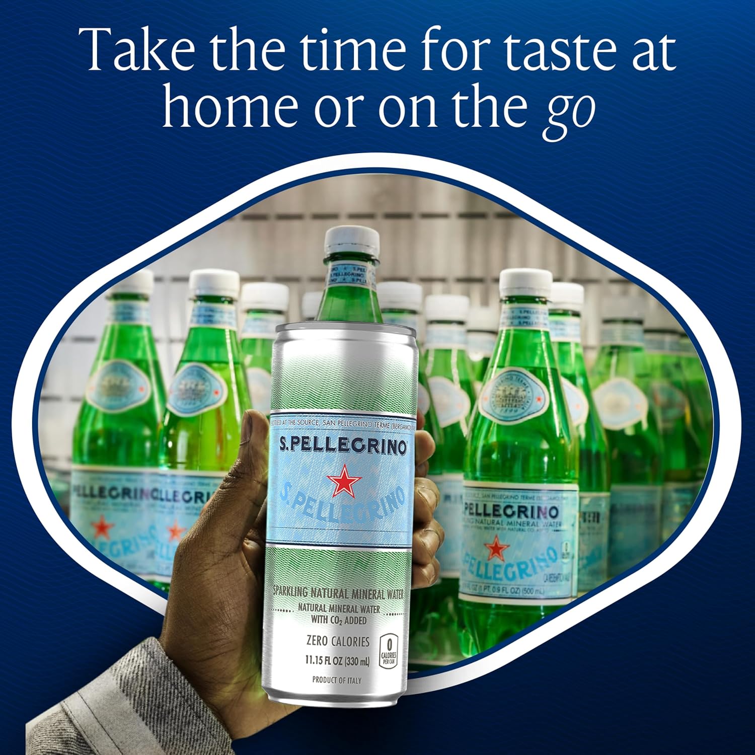 S.Pellegrino Sparkling Natural Mineral Water, 11.15 Fl. Oz, Pack of 24 - Unflavored Refreshing Drink - Espot.com.au