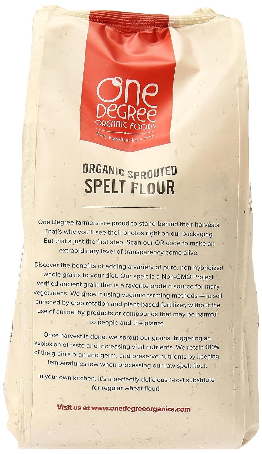 One Degree Organics Organic Sprouted Spelt Flour - 32 oz - Certified Organic Flour for Baking - Espot.com.au