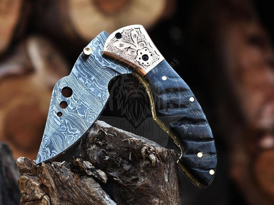 damascus-hunting-knife-with-leather-sheath---otf-tactical-pocket-knife-for-men---everyday-carry-plainedge-blade---shiny-crafts-fk-15-1