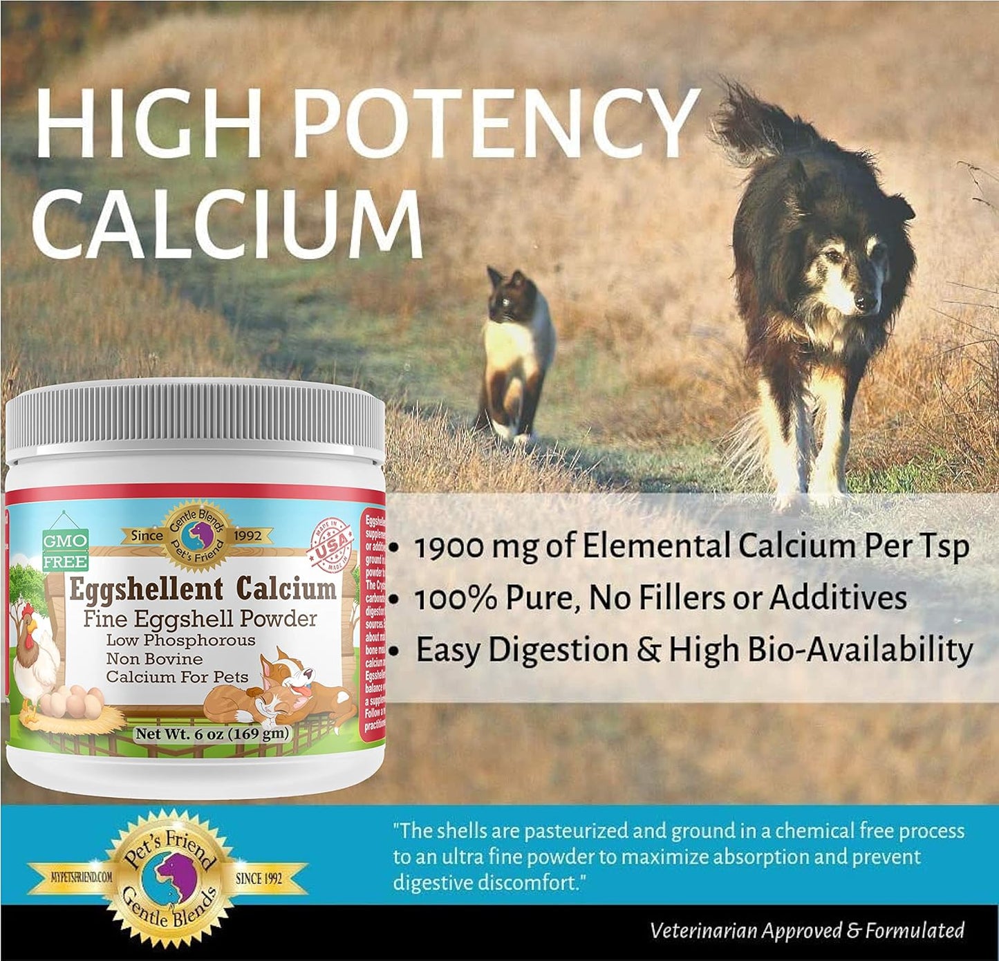 pets-friend-eggshellent-calcium---fine-eggshell-powder-supplement-for-dogs-and-cats---strong-hip-joint-support---natural-dietary-supplement---no-additives---trusted-since-1992-9