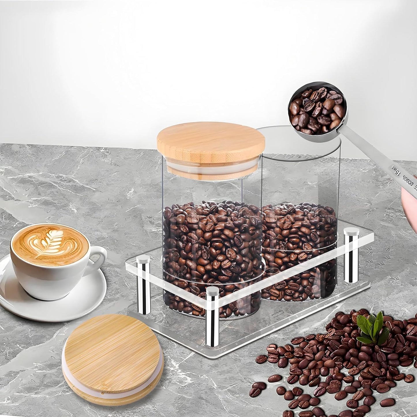 glass-coffee-canister-set-with-acrylic-shelf---2-pack-44oz-food-storage-containers-with-spoon-airtight-lids---coffee-sugar-nut-tea-jars-for-kitchen-6