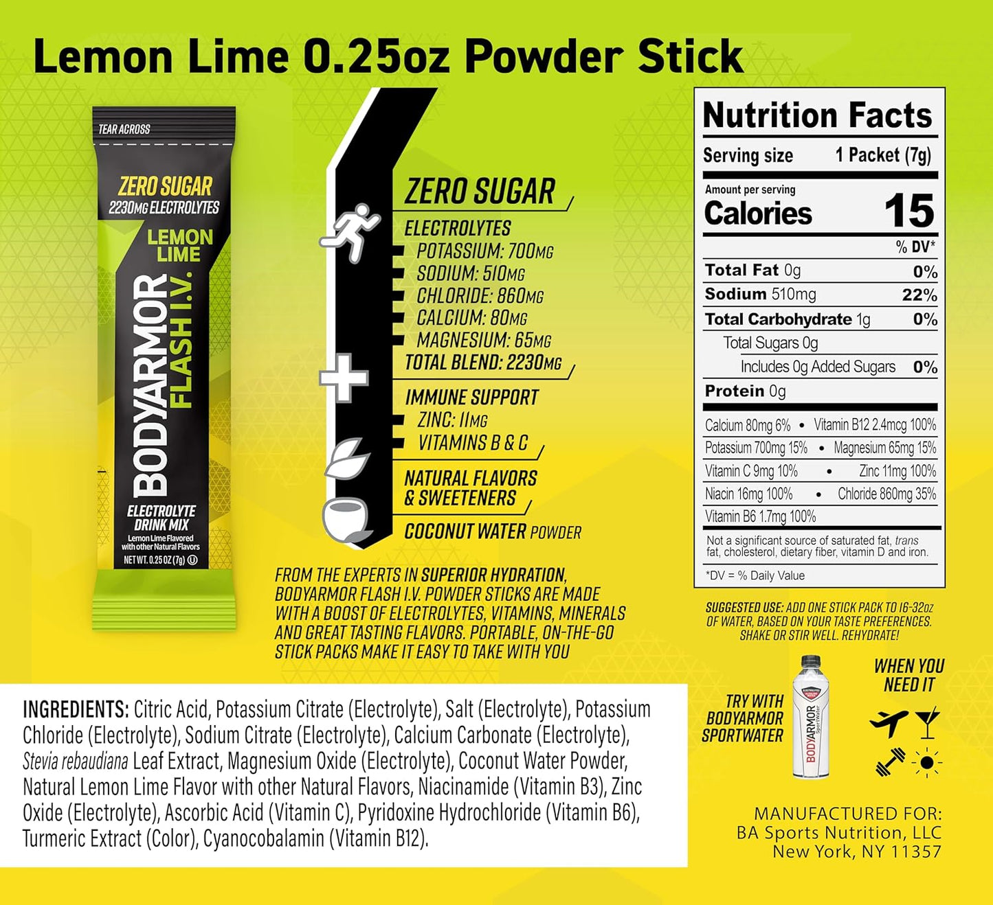 bodyarmor-flash-iv-electrolyte-packets---lemon-lime-flavor-zero-sugar-drink-mix-with-coconut-water-powder-15-packets-3