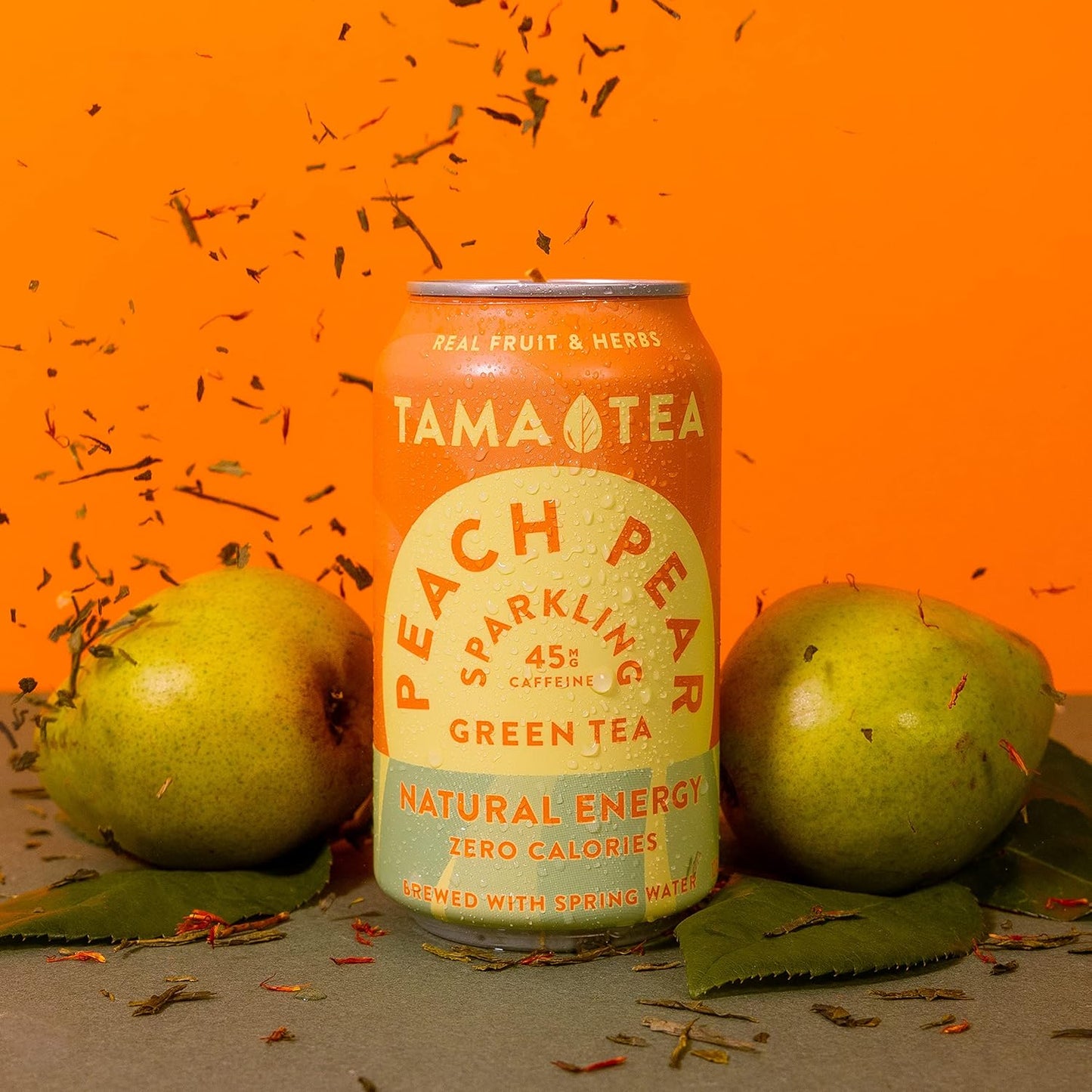 tama-tea-sparkling-peach-pear-green-tea---real-fruit-herb-infused-beverage-zero-sugar-calories-non-gmo-high-in-antioxidants---12-oz-pack-of-12-2
