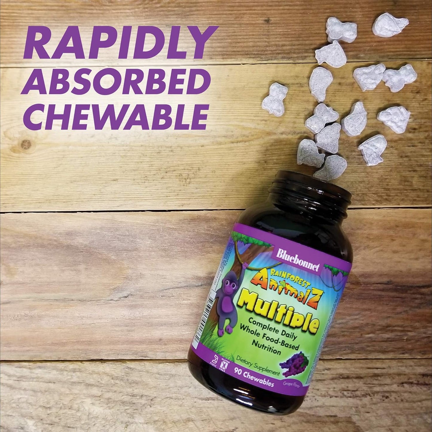 bluebonnet-super-earth-rainforest-animalz-multiple-chewable---90-count---light-greypurple---kids-multivitamin-supplement-5