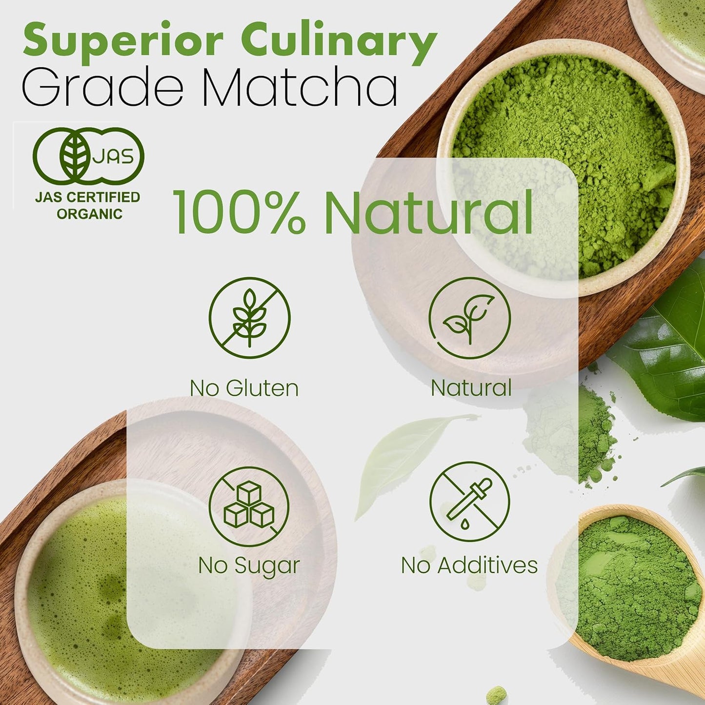 Premium Eco Heed Organic Japanese Matcha Green Tea Powder - Stone Ground Culinary Grade - Additive-Free - 3.5oz Pack - Espot.com.au