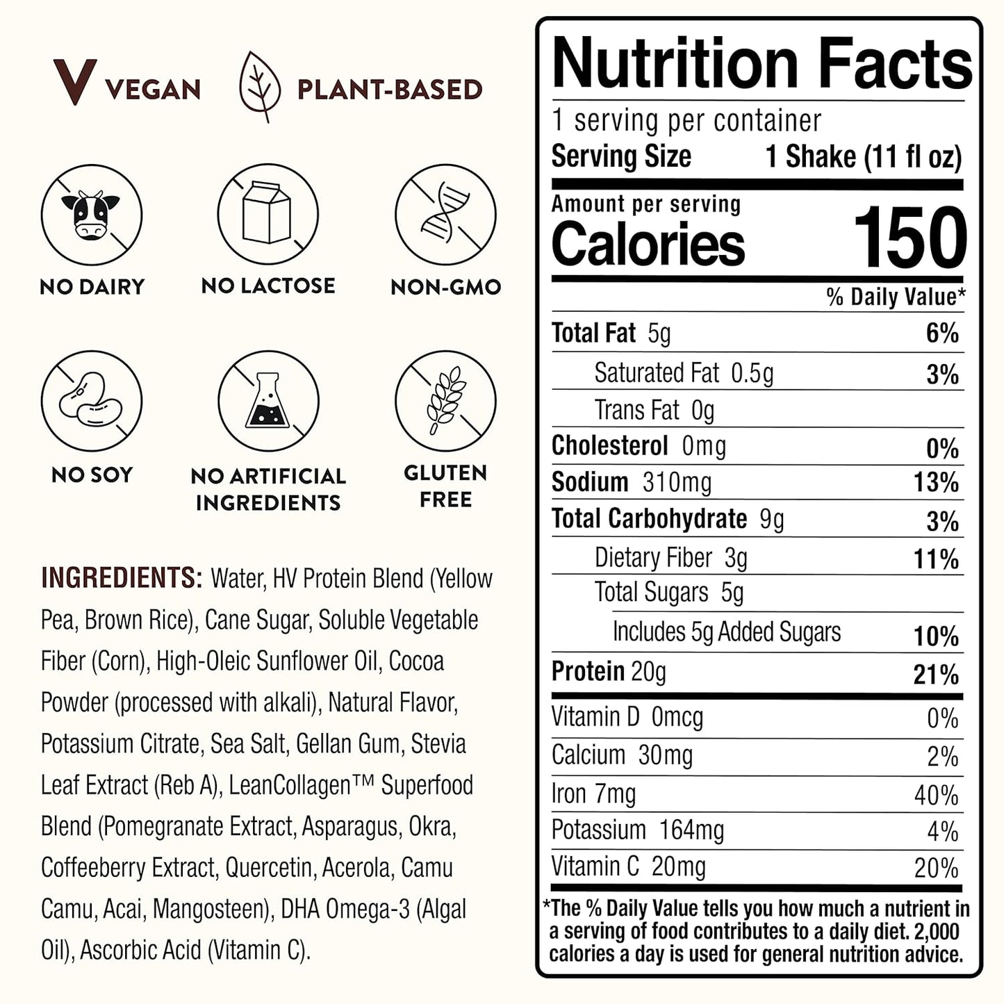 venus-williams-happy-viking-chocolate-vegan-plant-protein-shake---20g-protein-omega-3-amino-acids-bcaas-gluten-free-non-gmo---pack-of-12-11oz-6