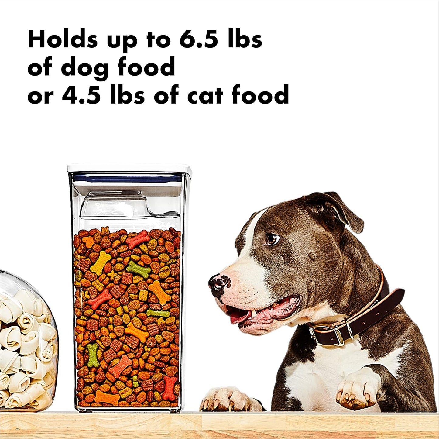 60-qt-oxo-good-grips-pet-pop-container-with-scoop-airtight-food-storage-for-dogs-cats-bpa-free-clear-design-holds-up-to-65lbs-dog-food-or-45lbs-cat-food-3