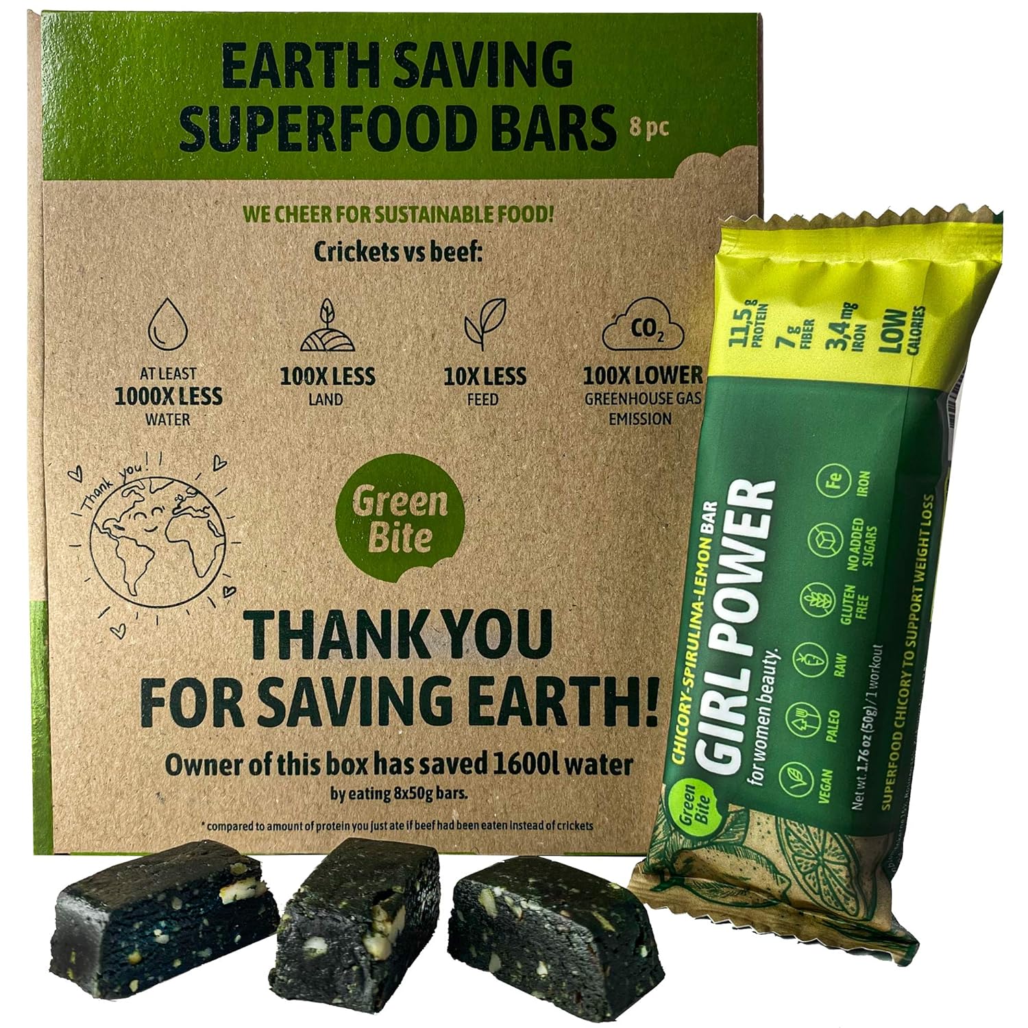 green-bite-girl-power-protein-bars-low-calorie-high-protein-meal-replacement-bars-for-best-figure---vegan-iron-rich-no-sugar---chicory-spirulina-lemon-flavor-pack-of-8-1
