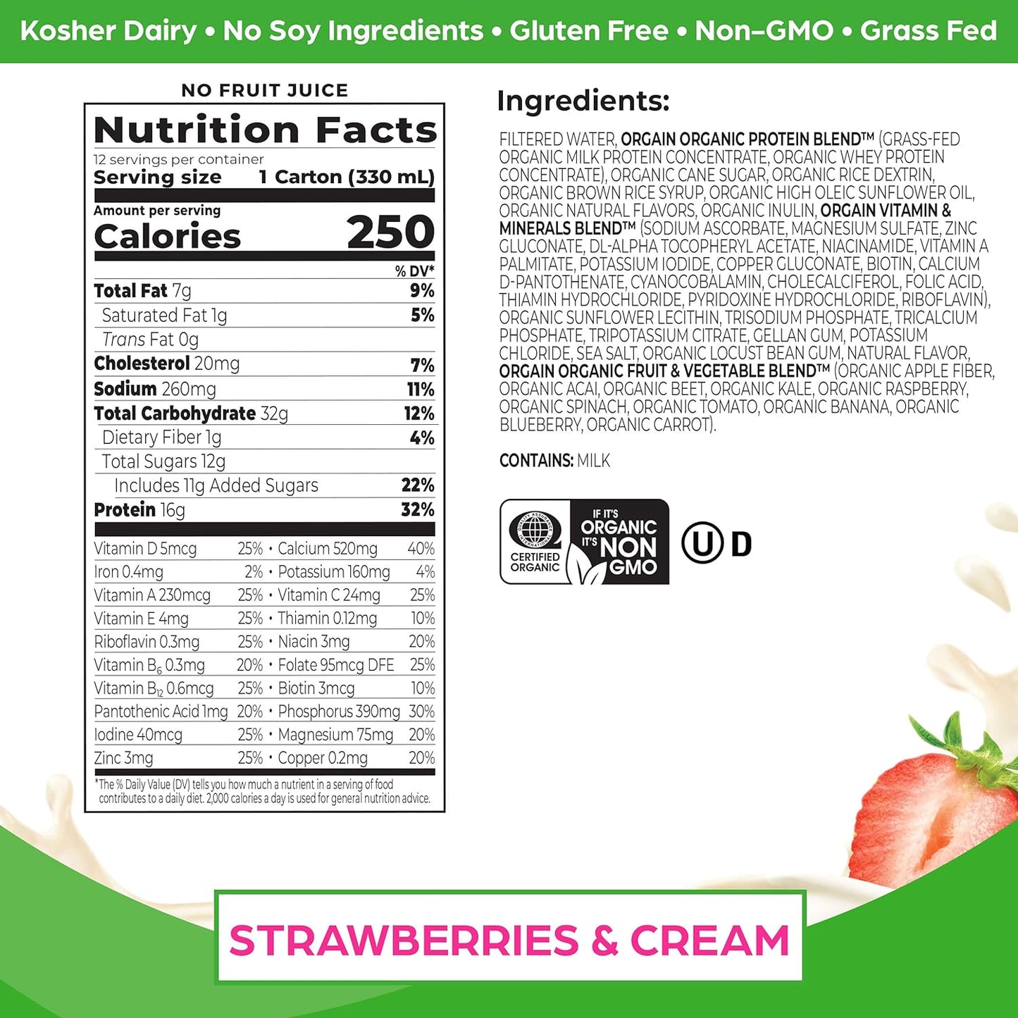 orgain-protein-shakes-variety-pack---grass-fed-vanilla-bean-organic-strawberries-cream---pack-of-24-3