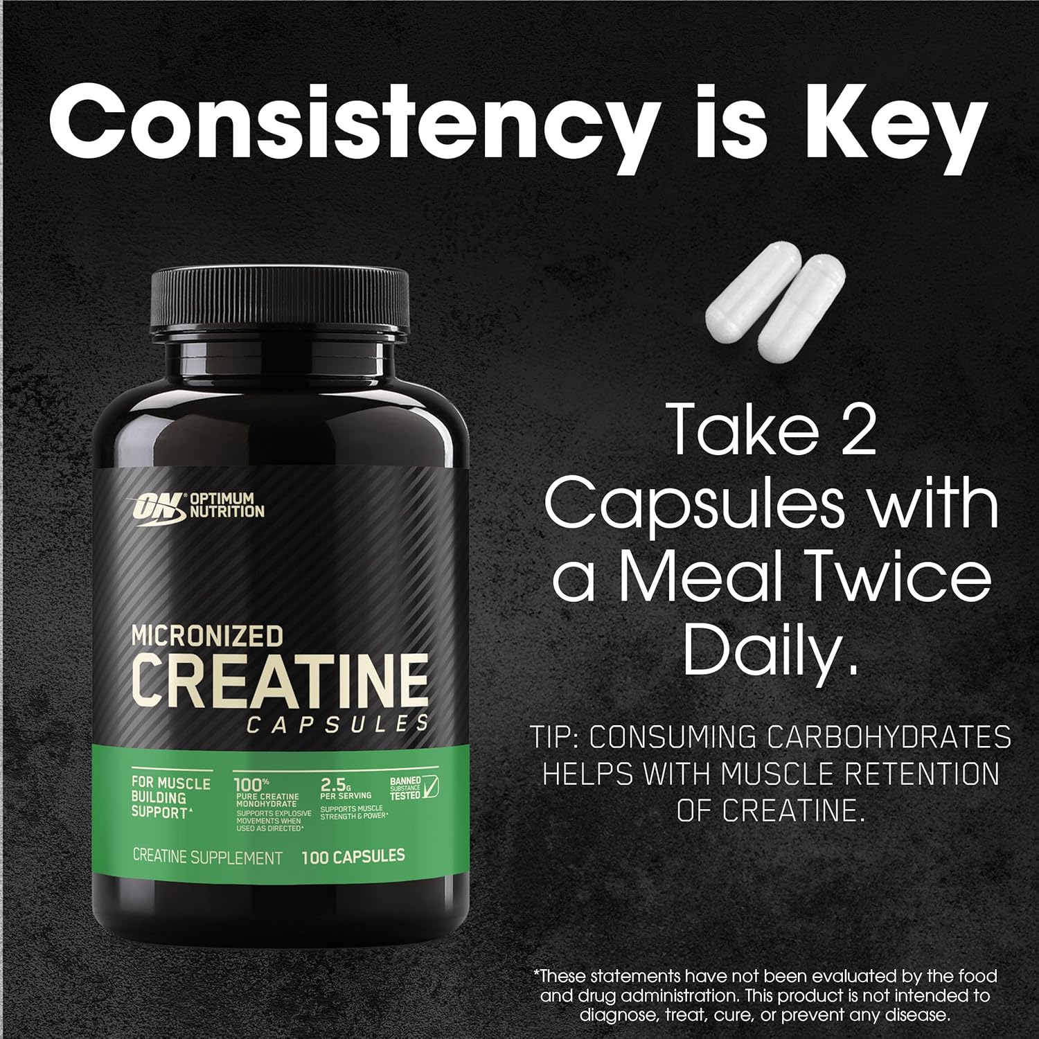 optimum-nutrition-micronized-creatine-monohydrate-capsules---2500mg-100-capsules---keto-friendly-supplement-5