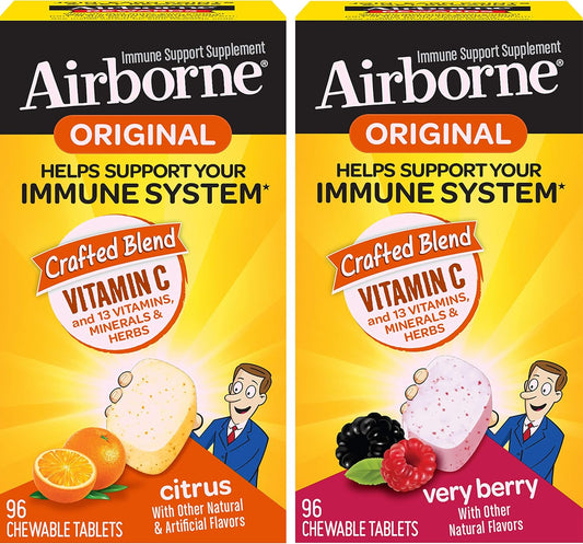 airborne-1000mg-vitamin-c-chewable-tablets-citrus-very-berry-flavor-bundle---immune-support-supplement-with-zinc---antioxidant-vitamins-a-c-e---2x96ct-bottles-1
