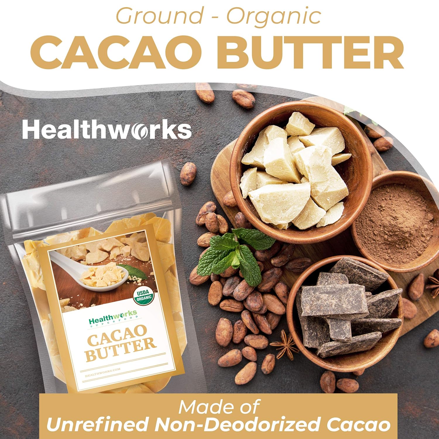 organic-16-oz-cacao-butter-from-peru---non-deodorized-cocoa-sugar-free-keto-vegan-superfood-antioxidant-rich-non-gmo-3